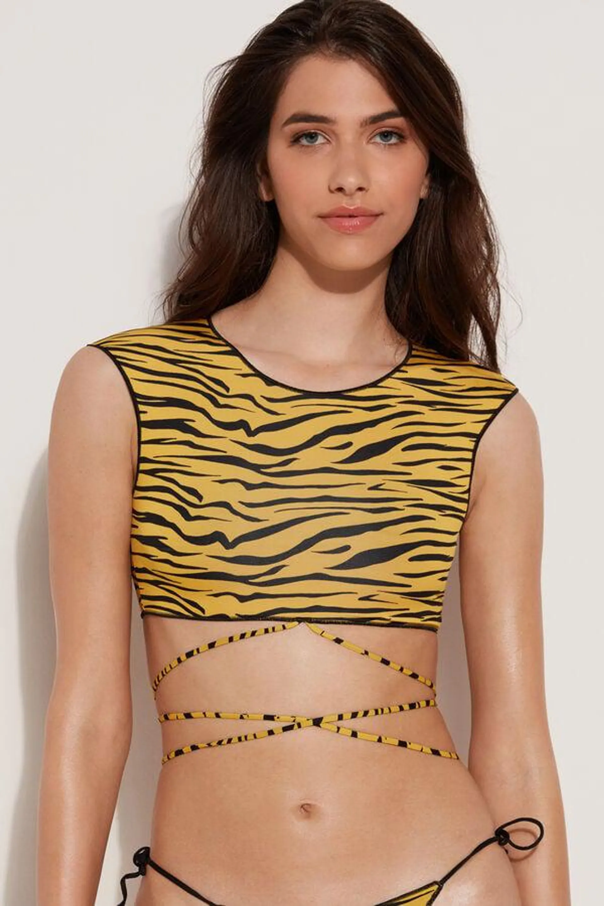 Bikini Bra Top Yellow Zebra