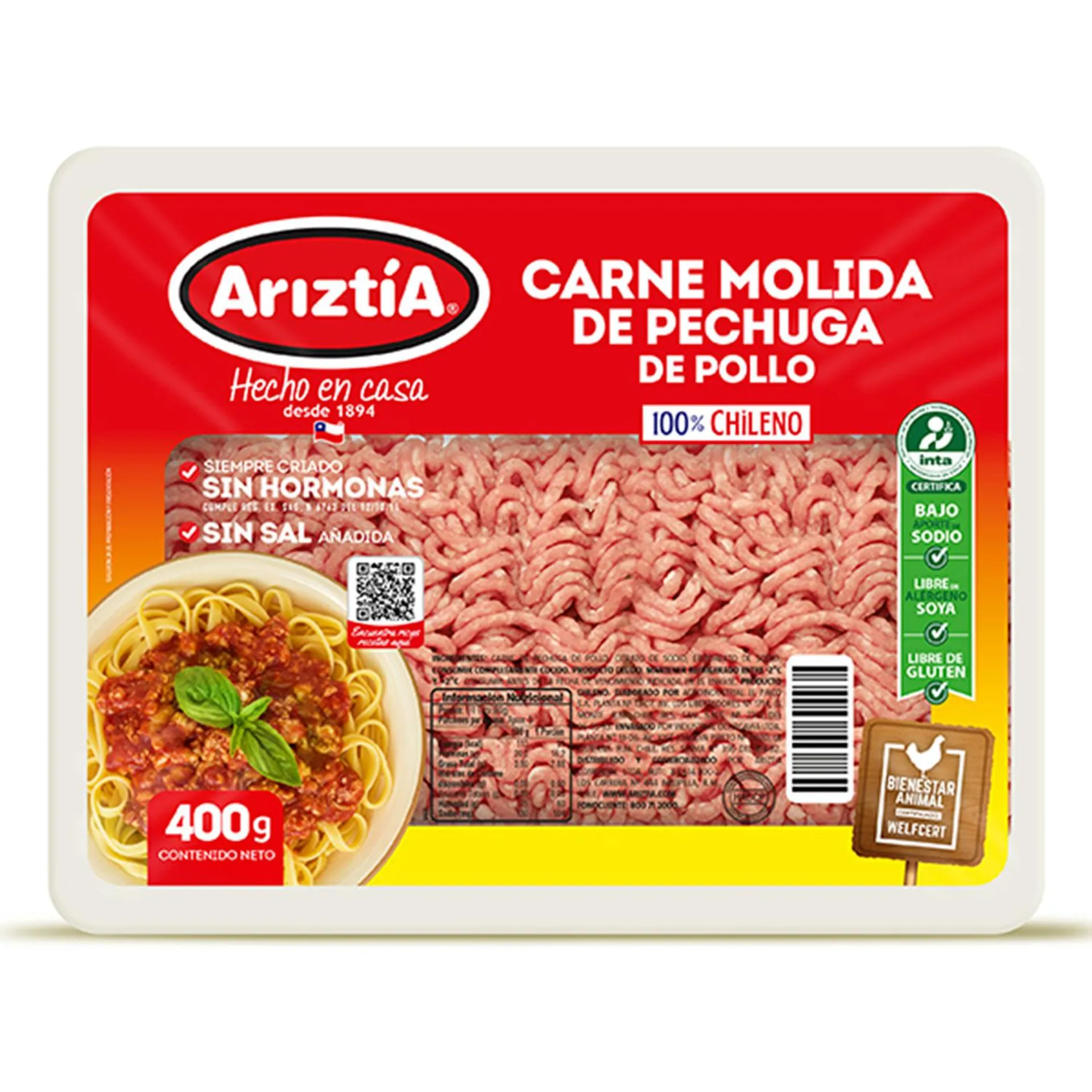 Carne molida de pechuga de pollo 400 g