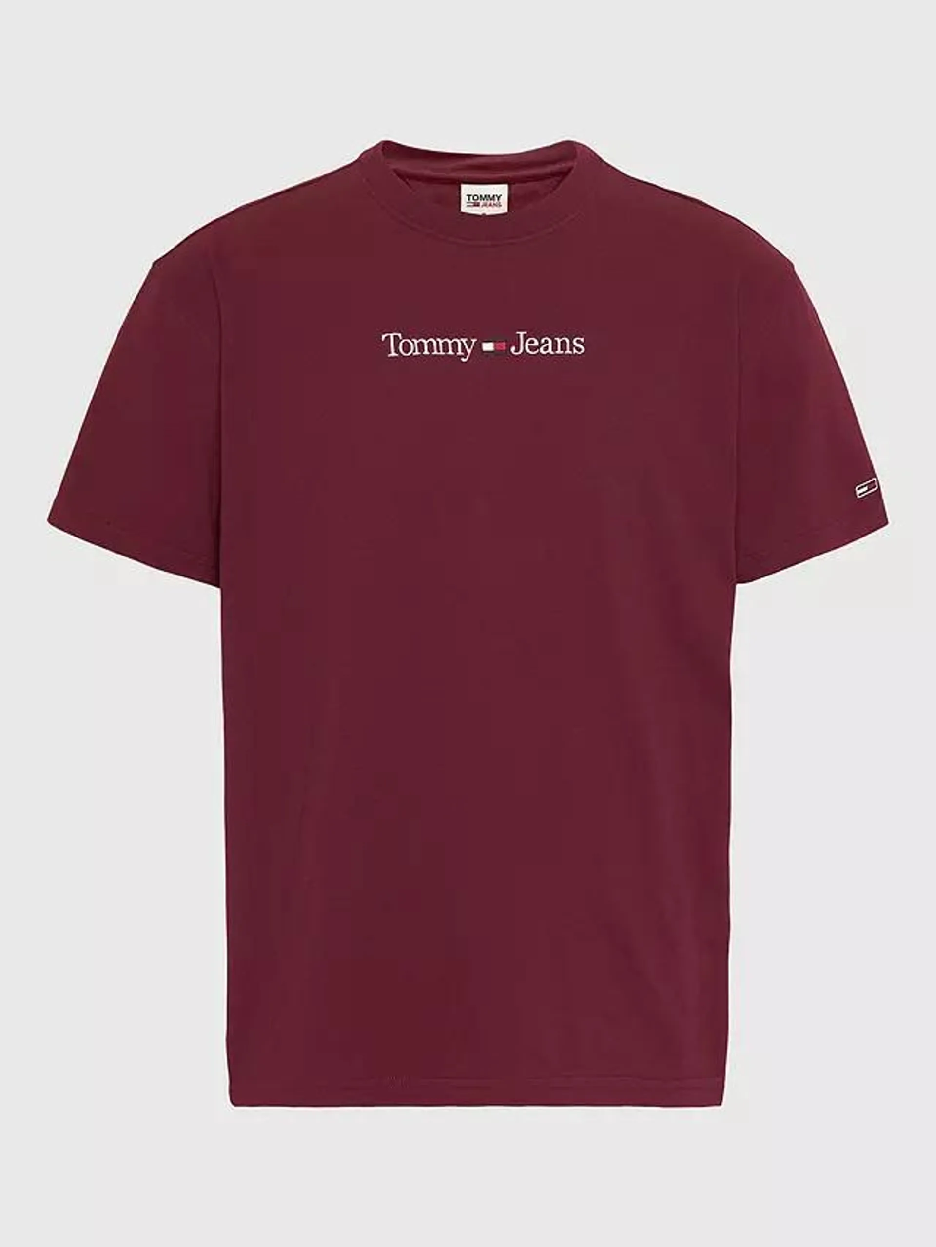 Tommy Jeans Classic Linear Logo T-Shirt, Deep Rouge