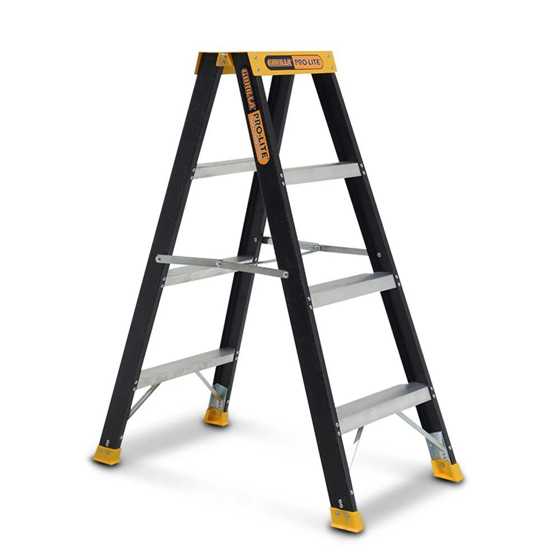 Gorilla FSM004-PRO PRO-LITE 1.15m 150kg 4-Step Fibreglass Industrial Double Sided Step Ladder