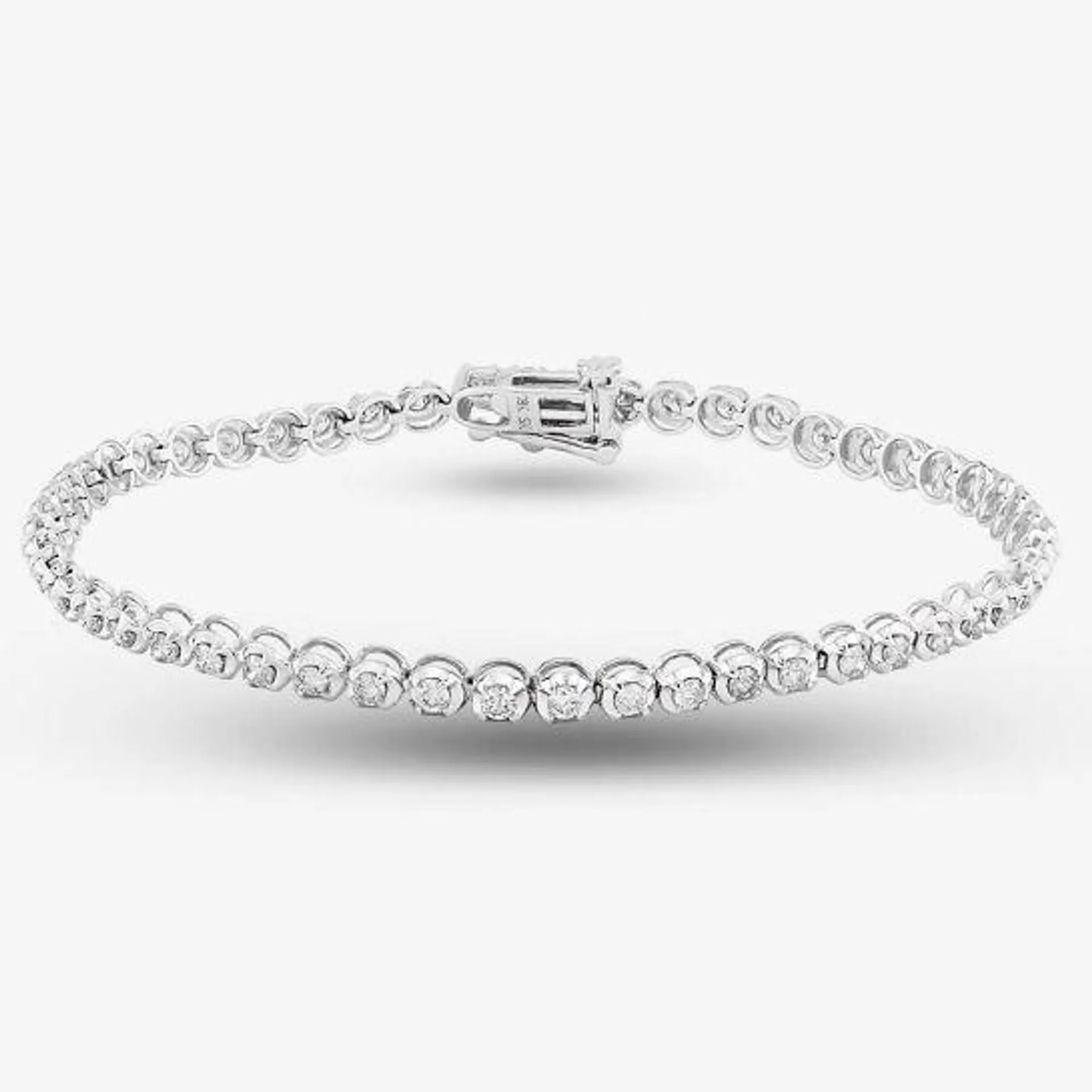 18ct White Gold 1.50ct Diamond Tennis Bracelet THB15917-150