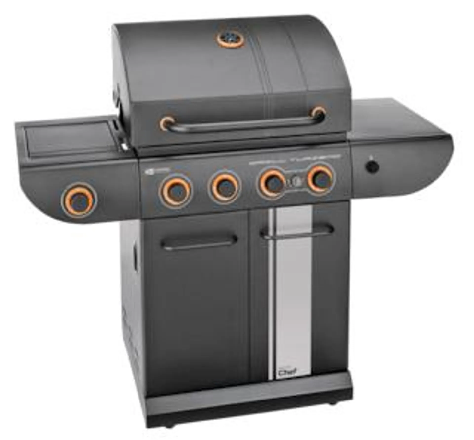 MASTER Chef Grill Turismo 5-Burner Convertible Propane Gas BBQ Grill with a Side Burner