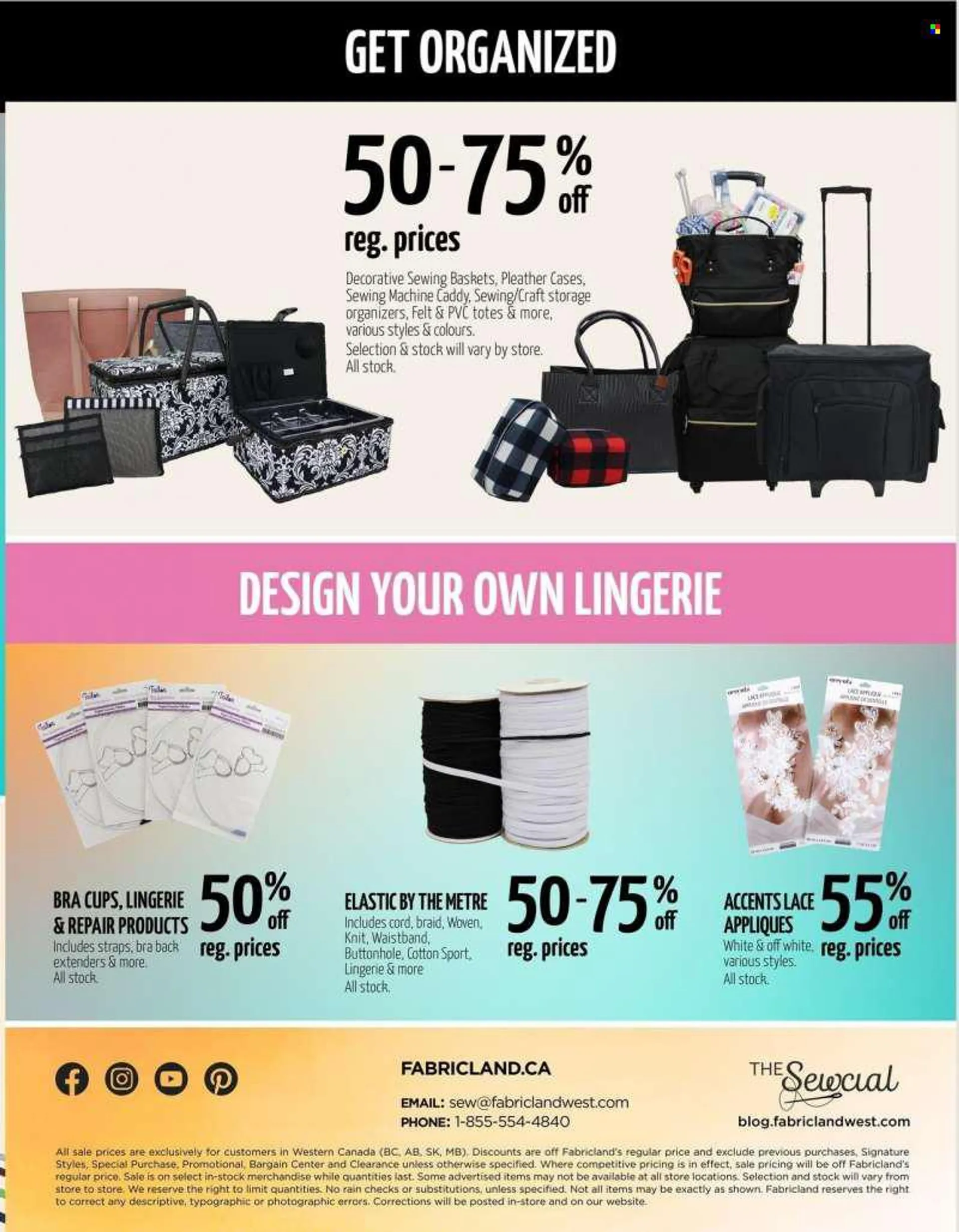 FABRICLAND Flyer - July 25, 2022 - August 31, 2022 - Sales products - tote. Page 16.