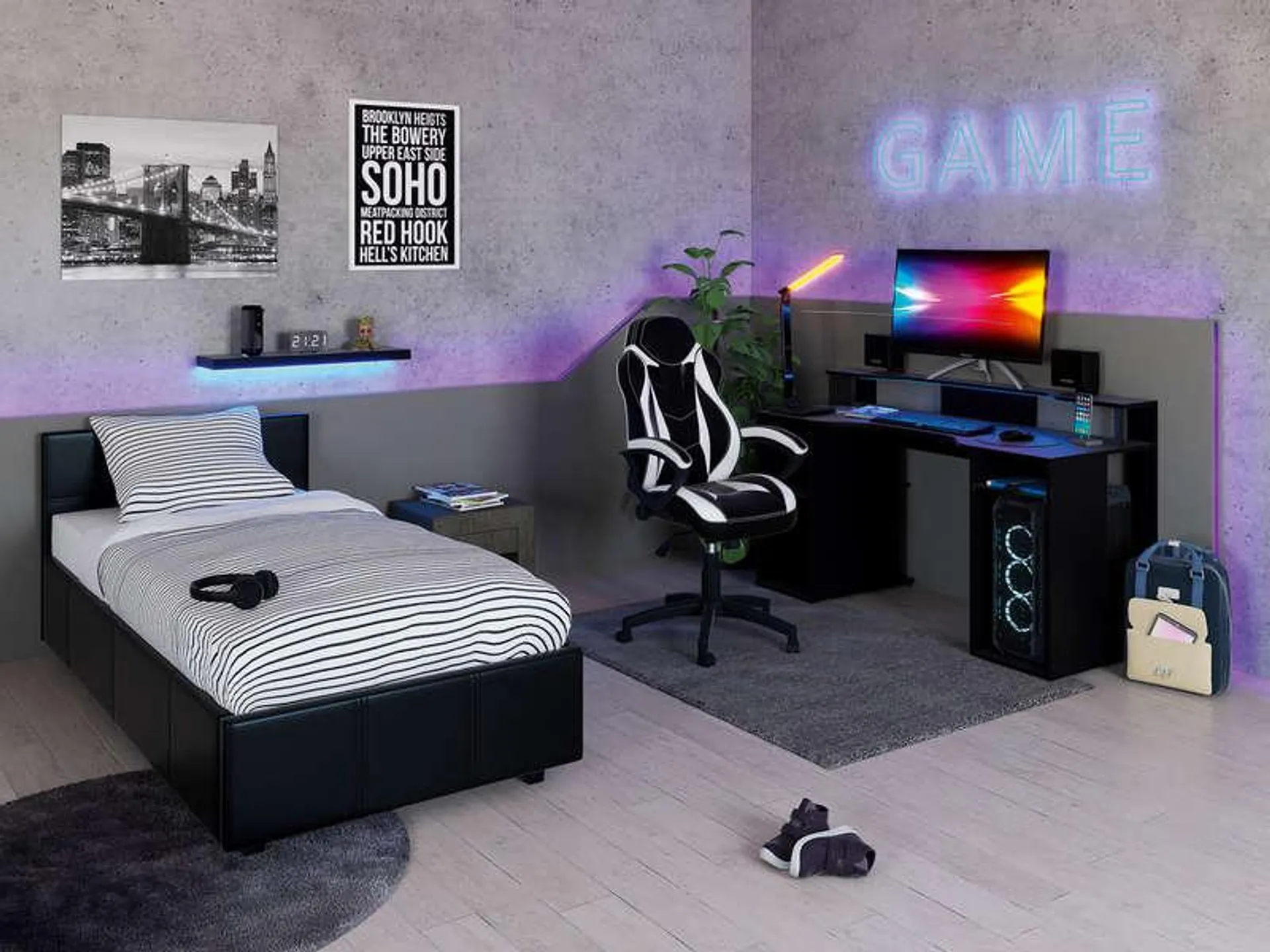 Bureau gaming avec LED