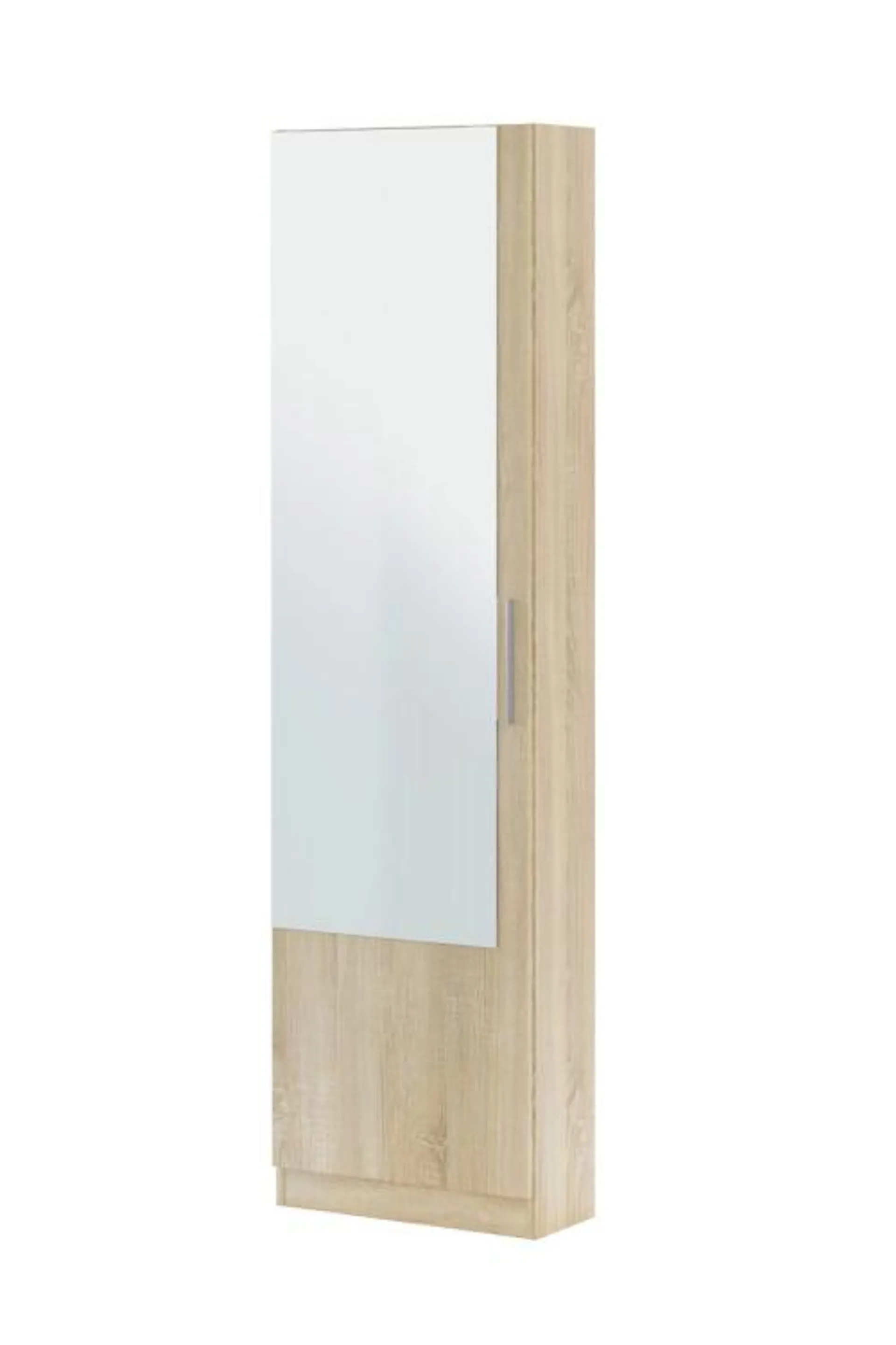 Scarpiera con specchio effetto legno rovere