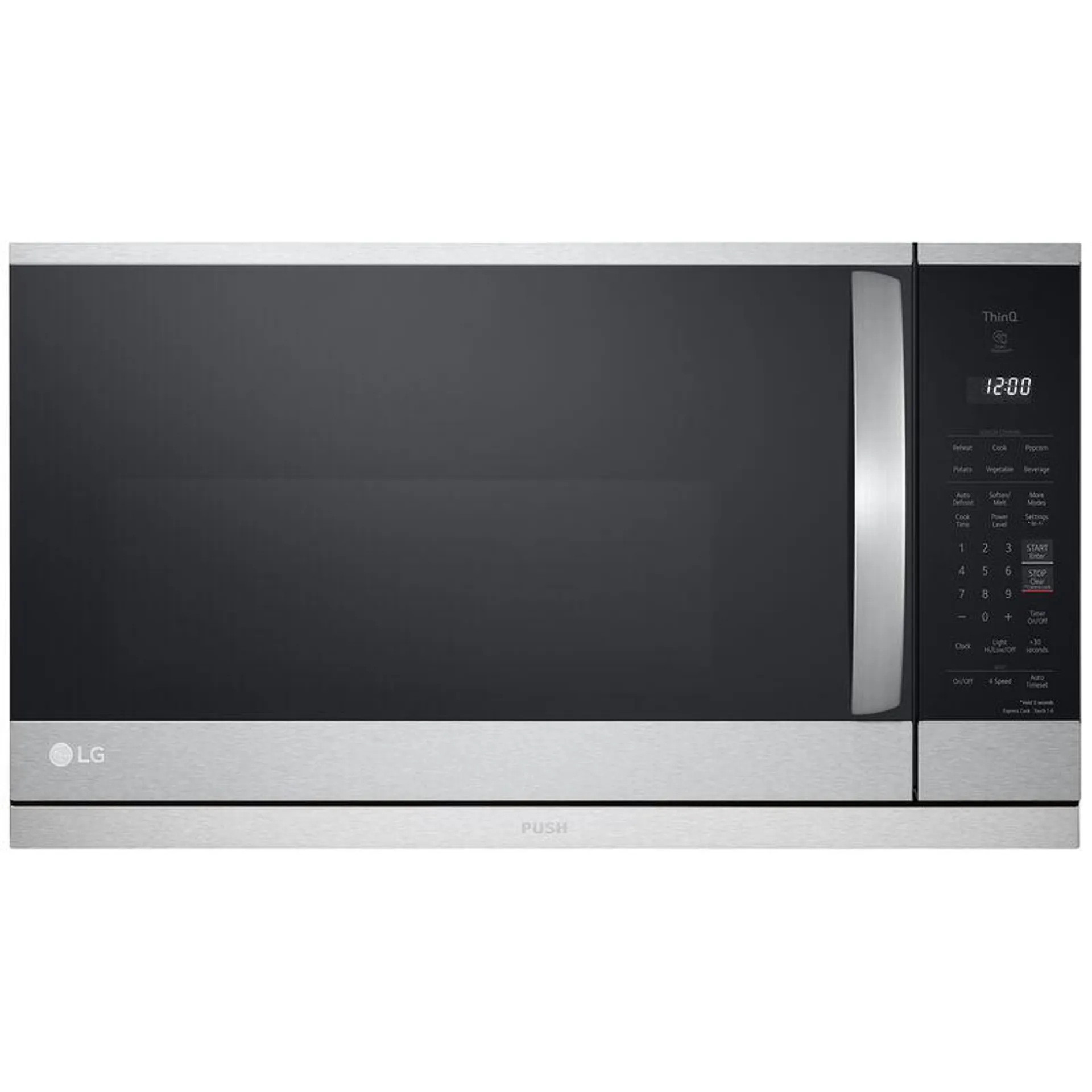 LG 30 in. 2.1 cu. ft. Over-the-Range Microwave with 10 Power Levels, 400 CFM & Sensor Cooking Controls - Print Proof Stainless Steel