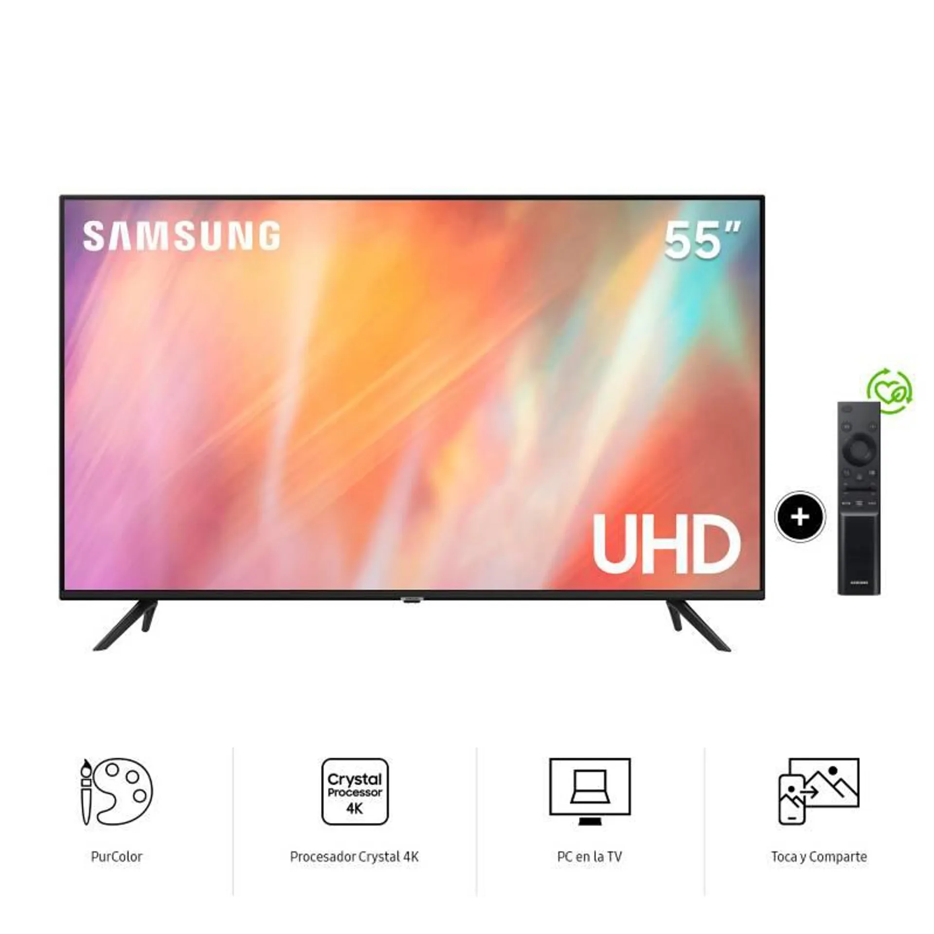Televisor Samsung 55" Smart TV 4K UHD UN55AU7090GXPE
