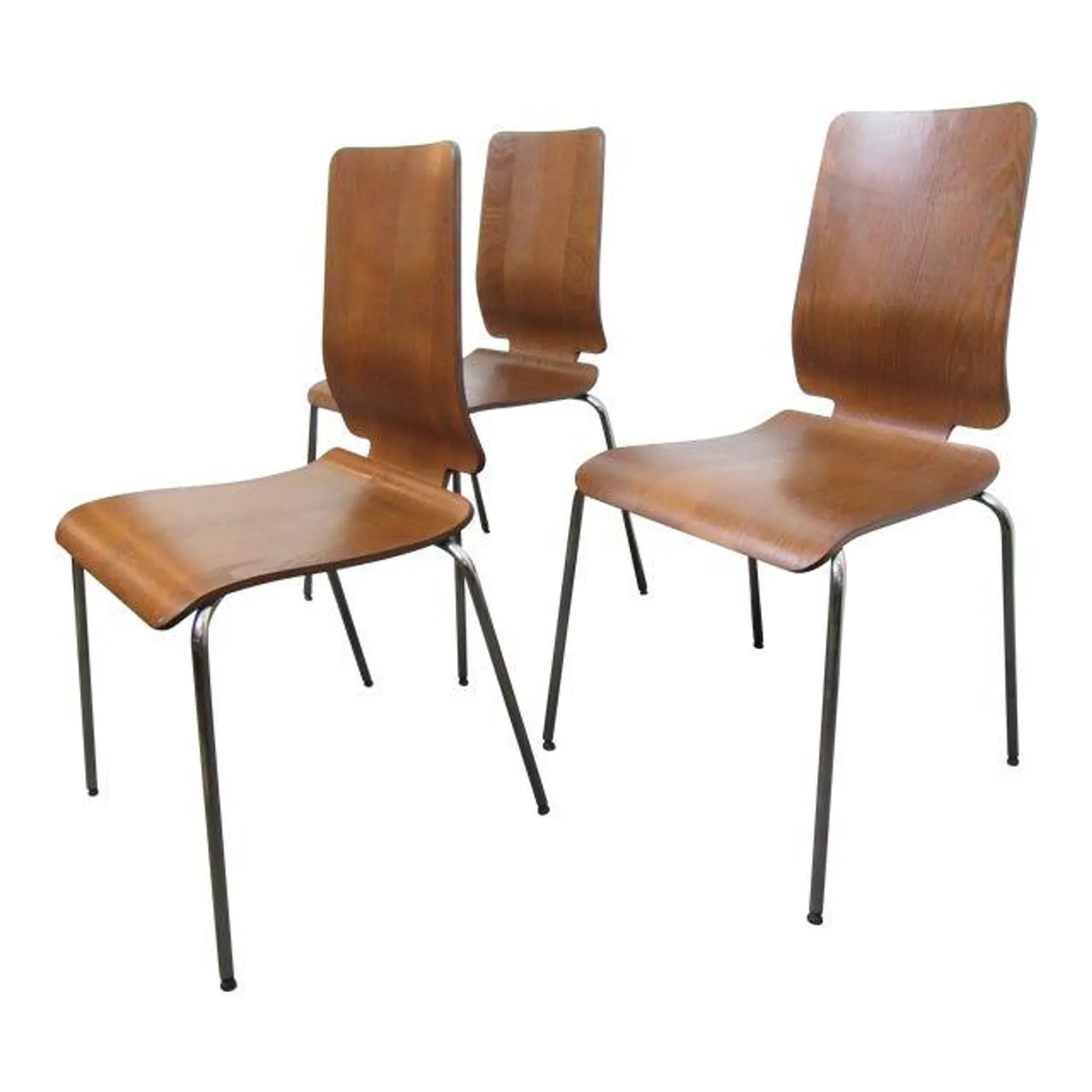 Three Mid-Century Modern Bent Plywood Chairs