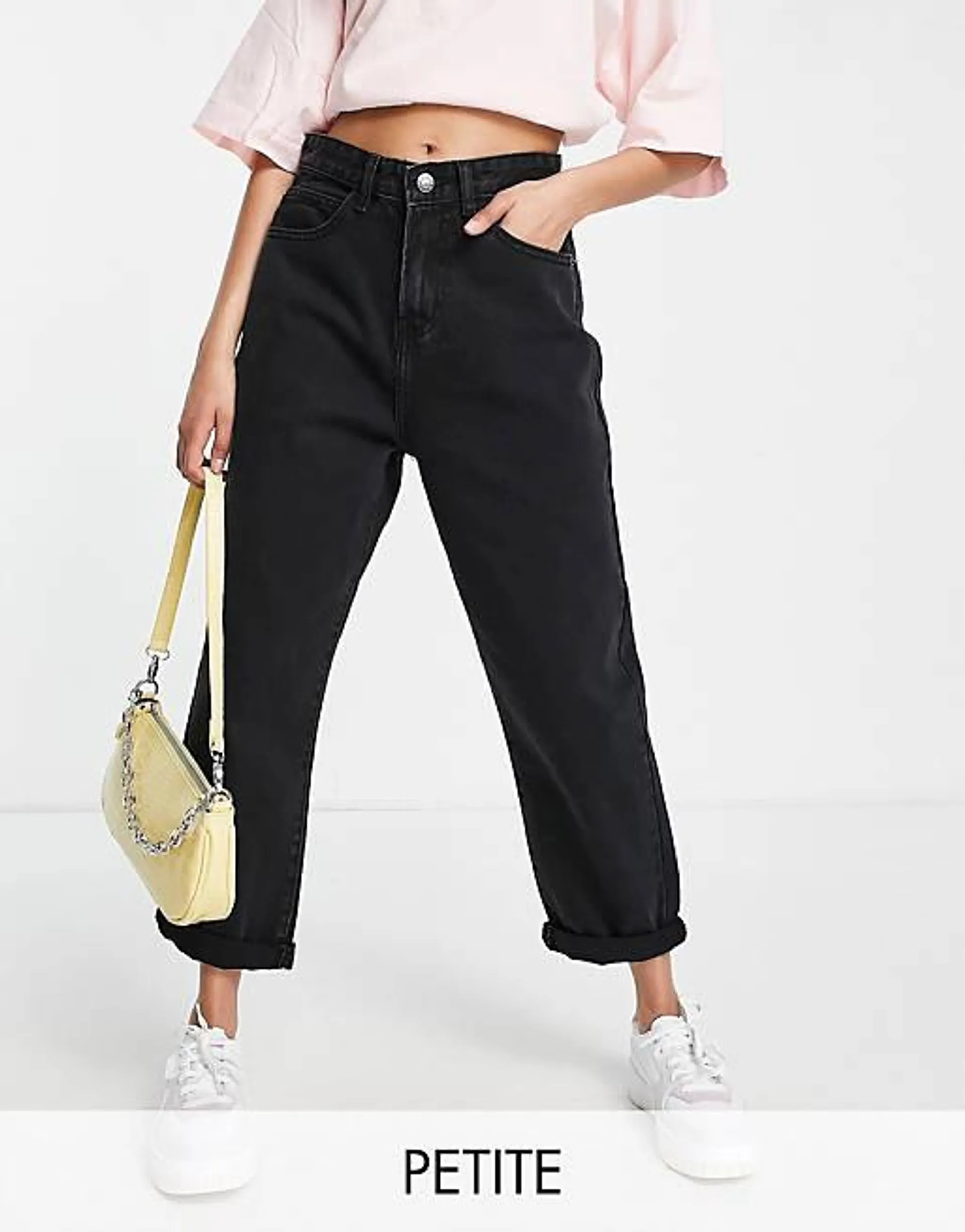 Don't Think Twice Petite - Lou - Mom jeans, colore nero vintage