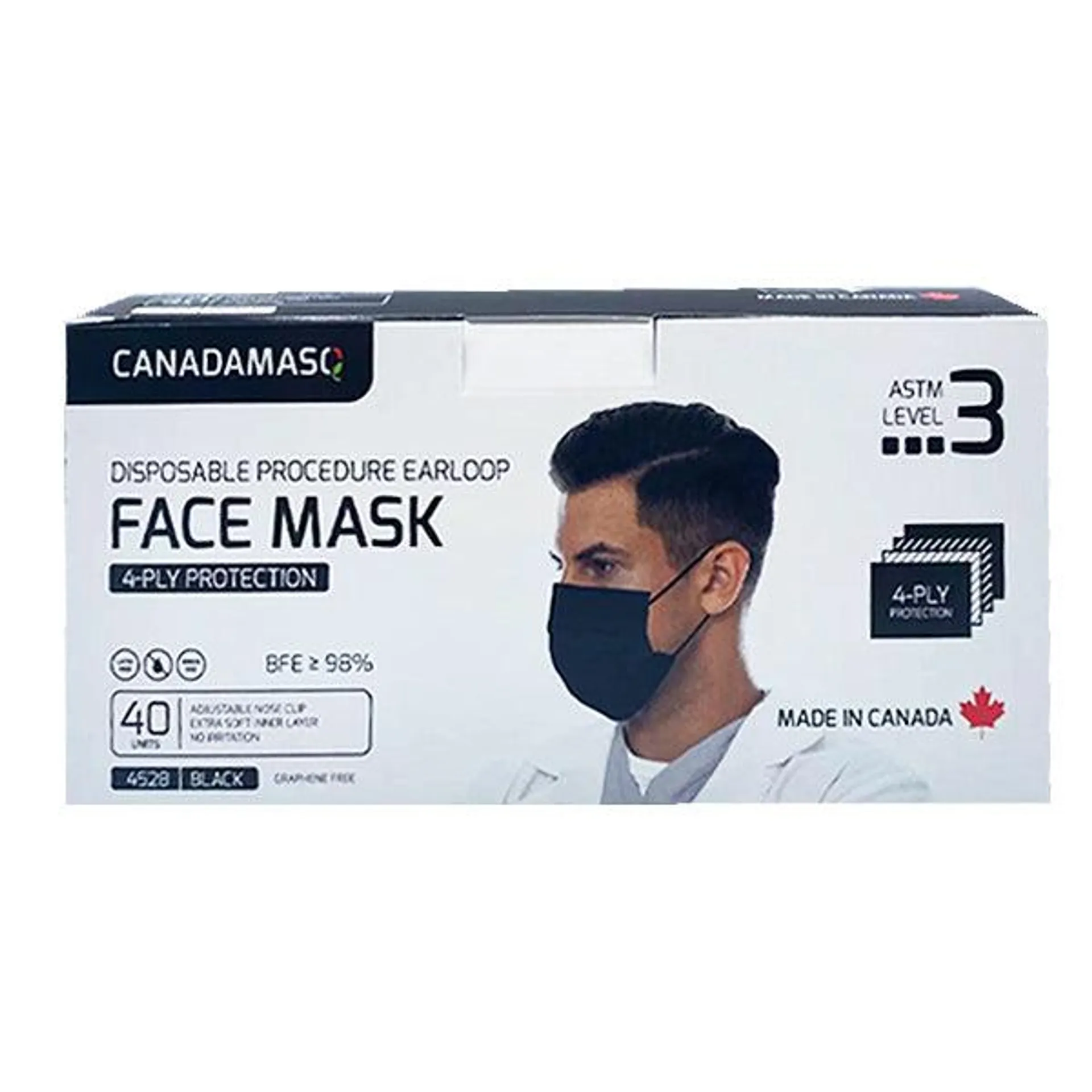 CANADAMASQ 4-Ply Level 3 Procedure Masks 40Pcs