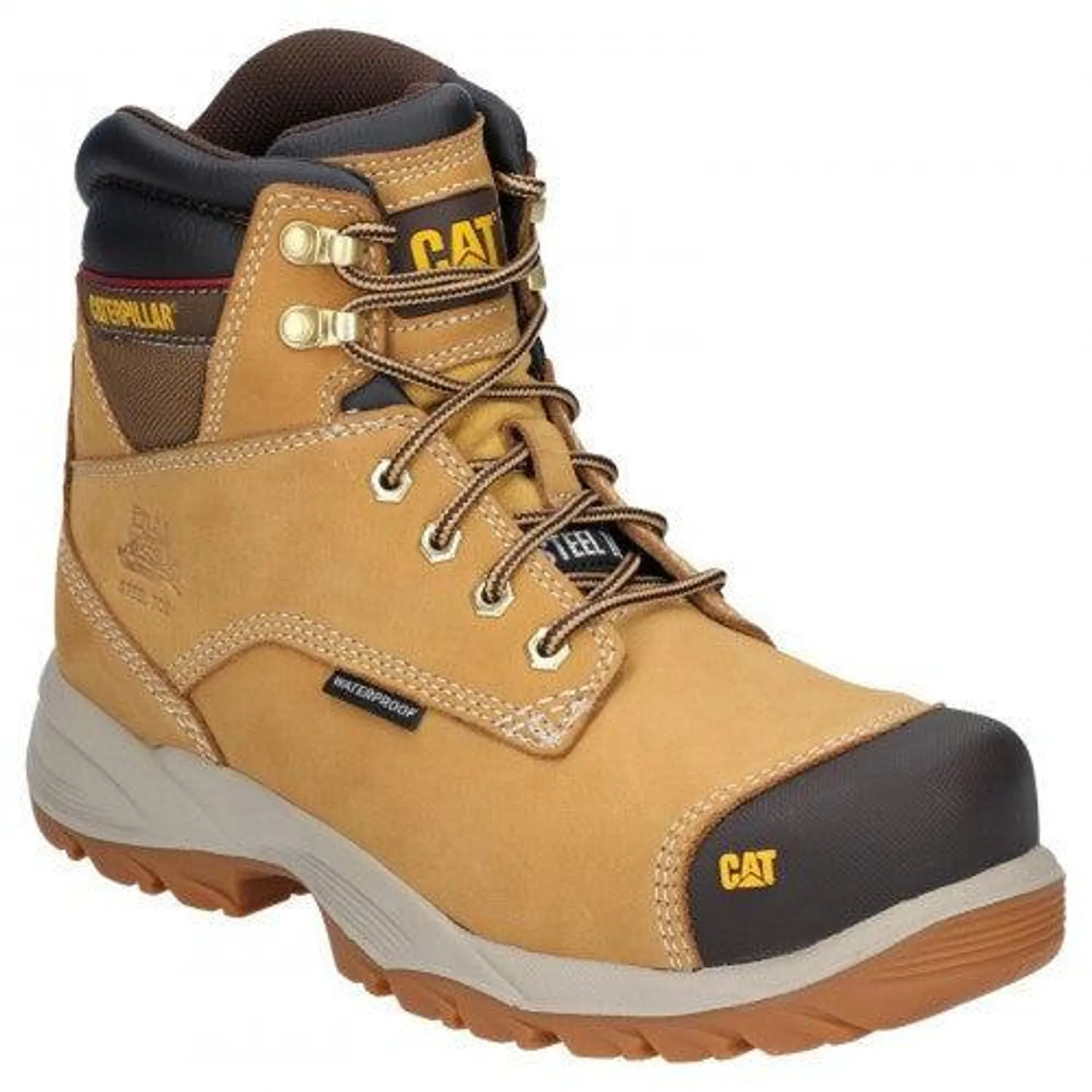 Caterpillar Mens Spiro Lace Up Waterproof Leather Safety Boot