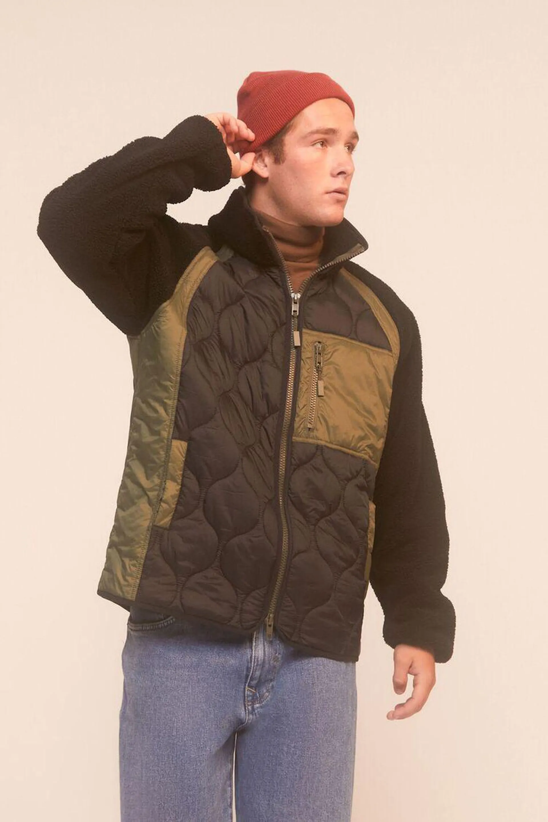 Colorblock Quilted Bomber Jacket