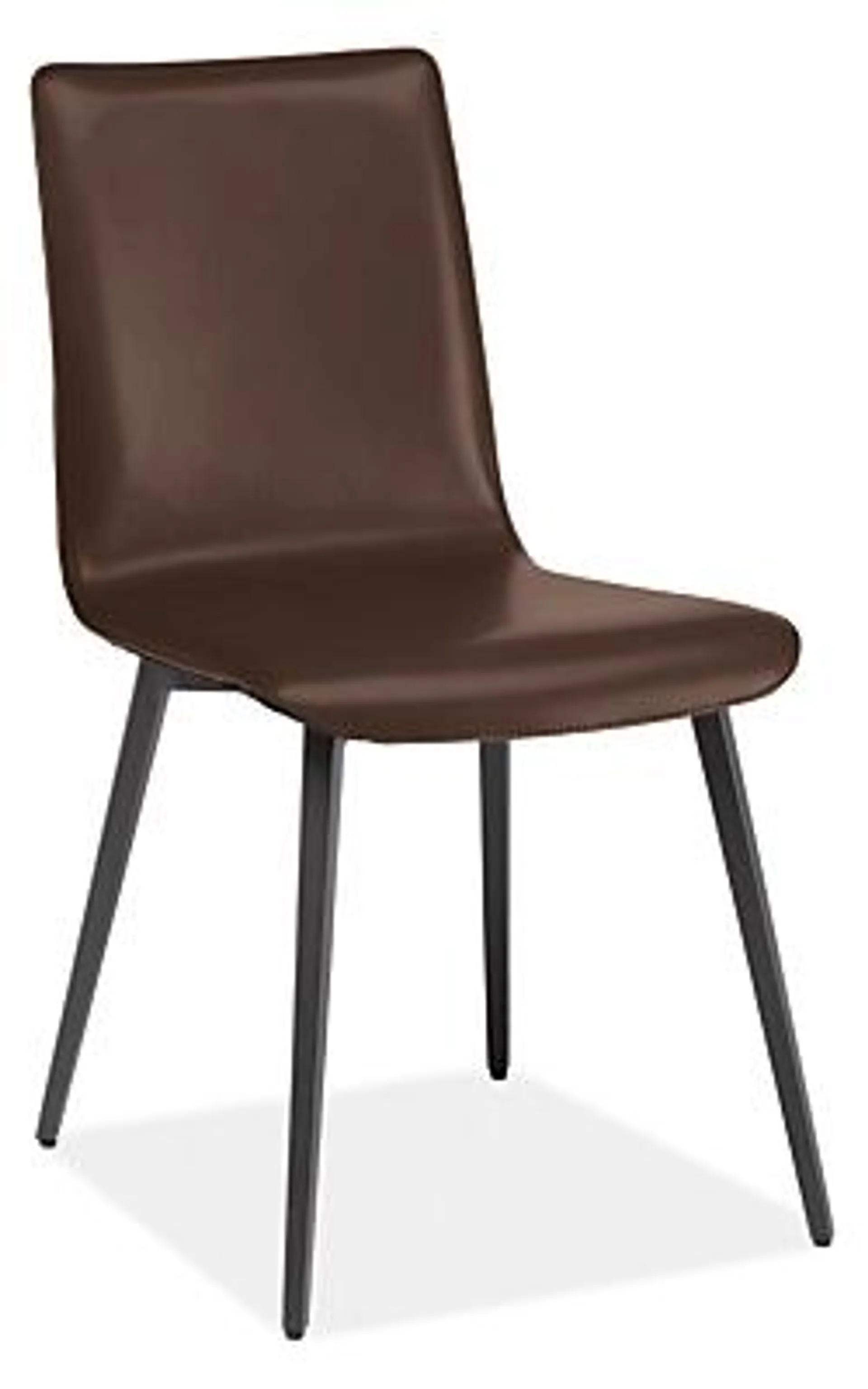 Hirsch Side Chair in Brown with Metal Legs