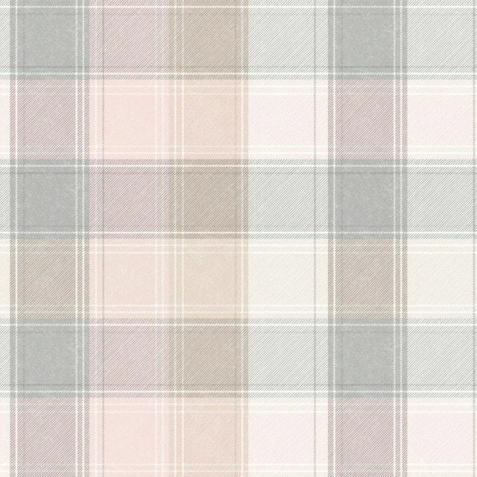 Country Check wallpaper in Pink, Grey