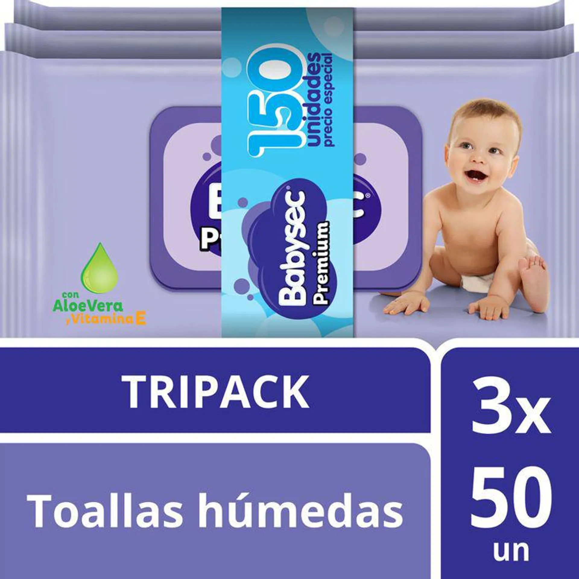 Toallitas Húmedas Babysec Baby Looney Paquete 150 unid
