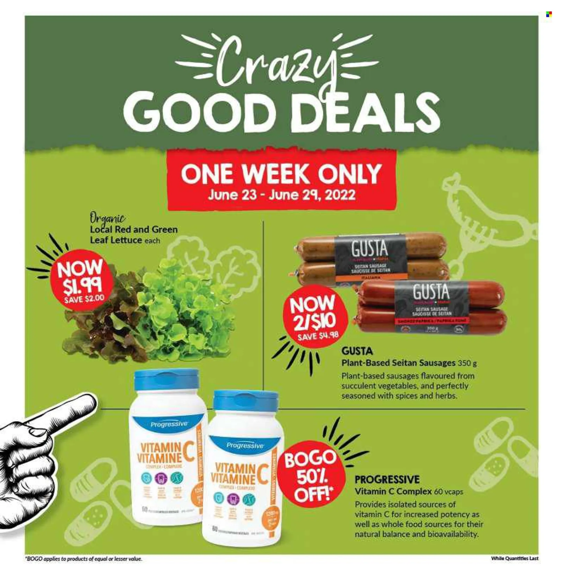 Goodness Me Flyer - June 23, 2022 - July 06, 2022 - Sales products - lettuce, sausage, herbs, vitamin c. Page 3.