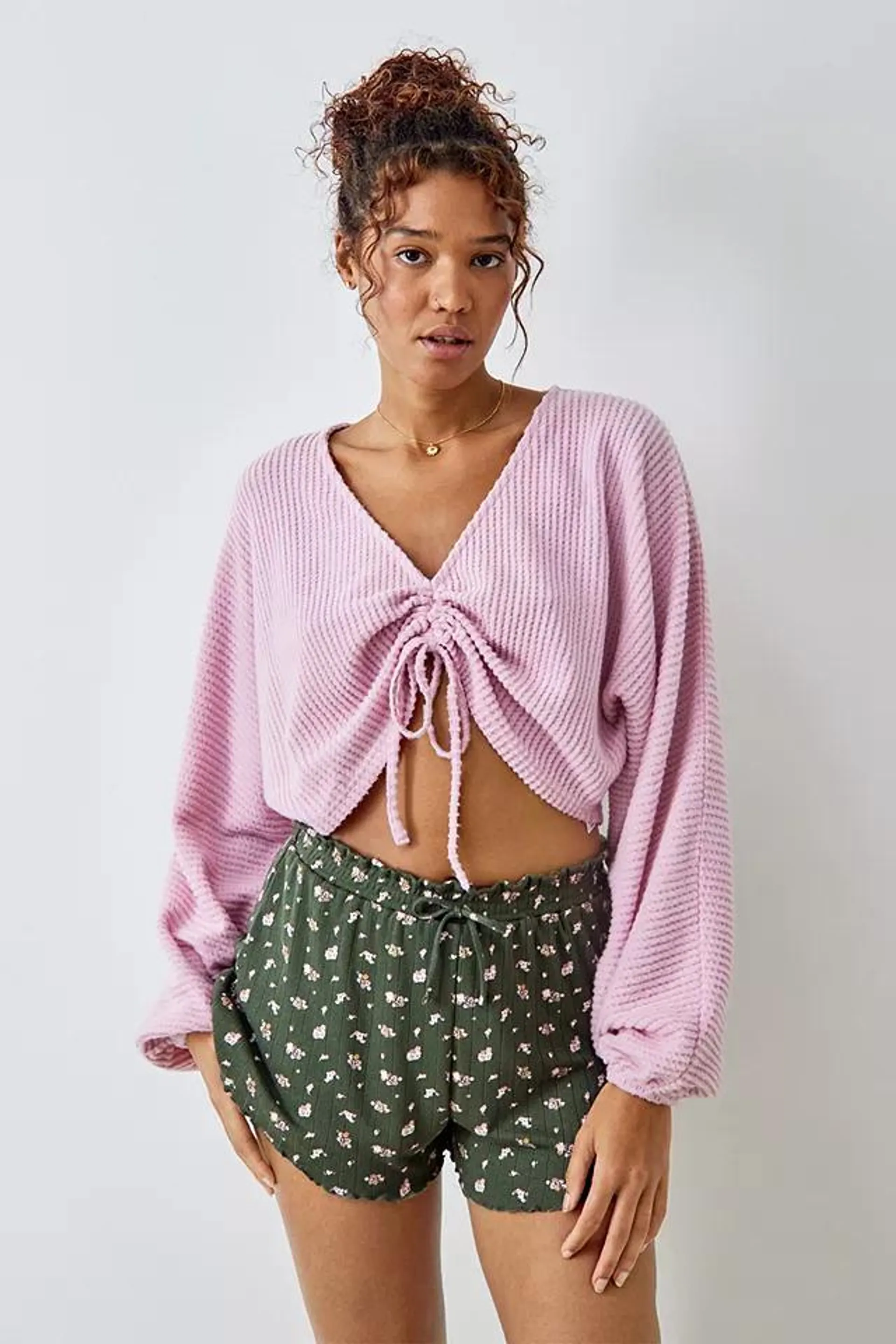 Out From Under Sadie Waffle-Knit Long Sleeve Top