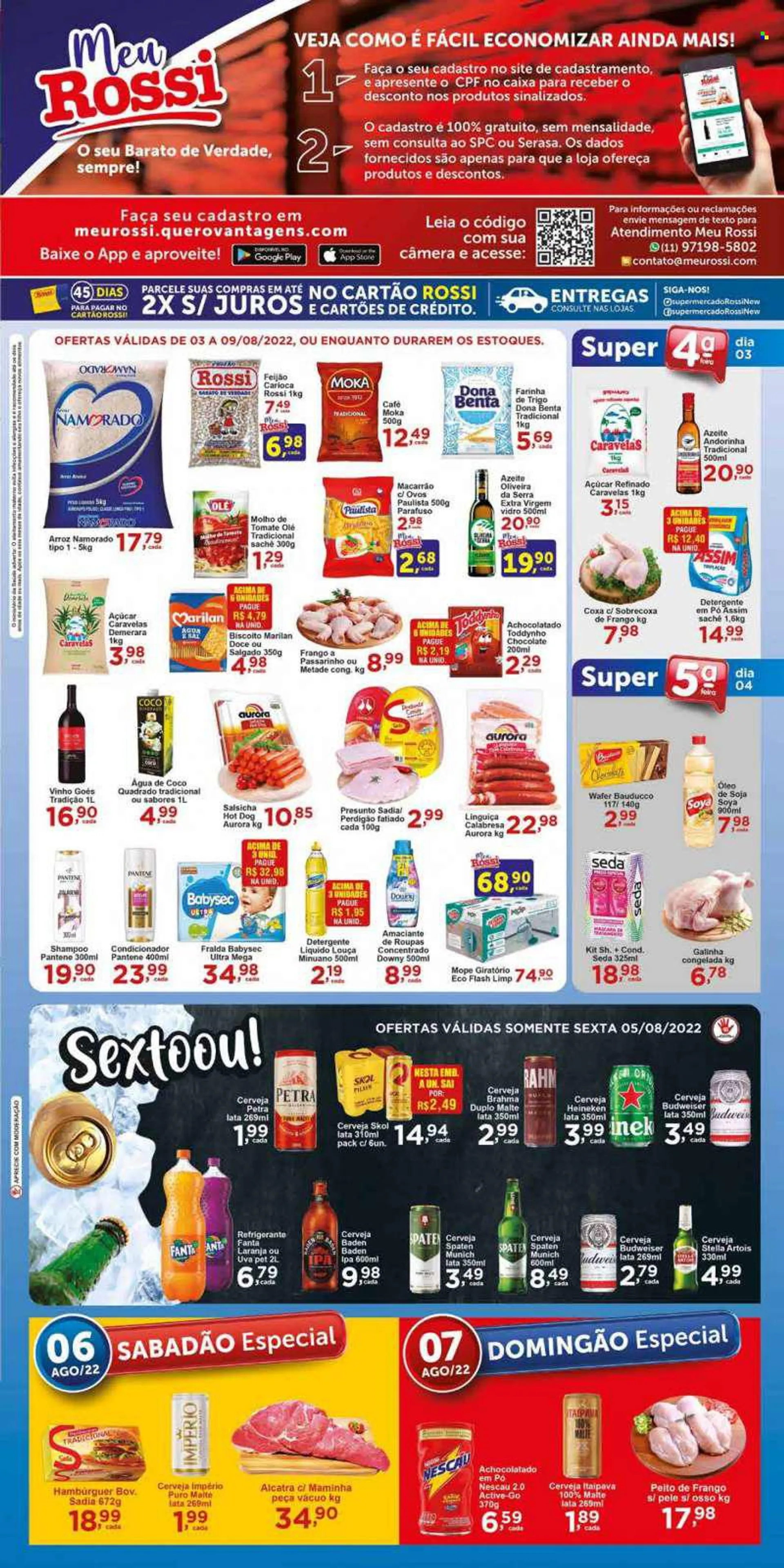 Folheto Rossi Supermercados - 03/08/2022 - 09/08/2022. Página 1.