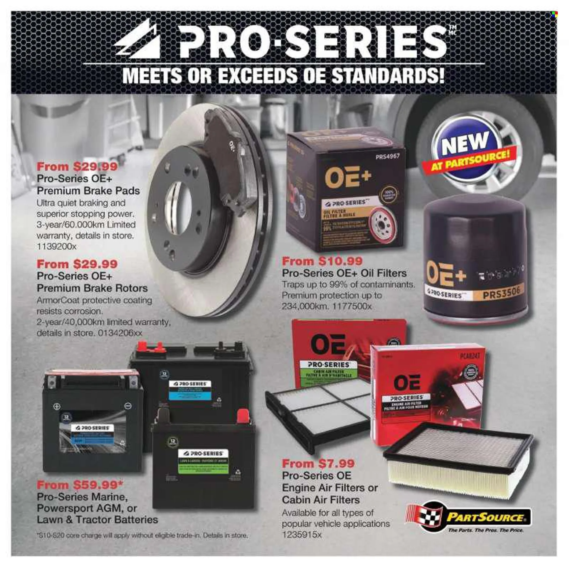 PartSource Flyer - June 30, 2022 - July 03, 2022 - Sales products - air filter, brake pad, oil filter, cabin filter, brake rotors, battery. Page 2.