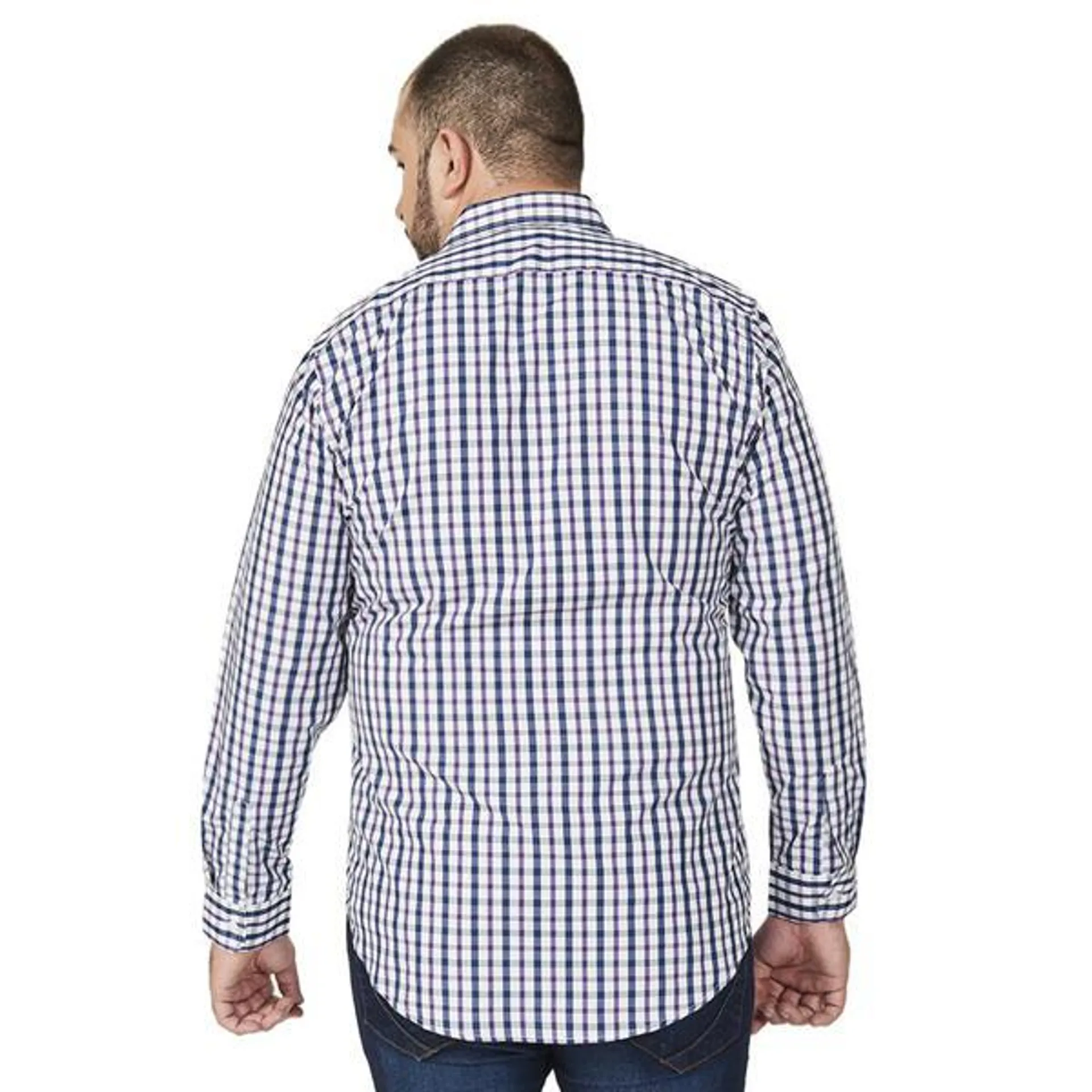 019599 Camisa De Manga Larga Con LÃ­neas Tallas Extra