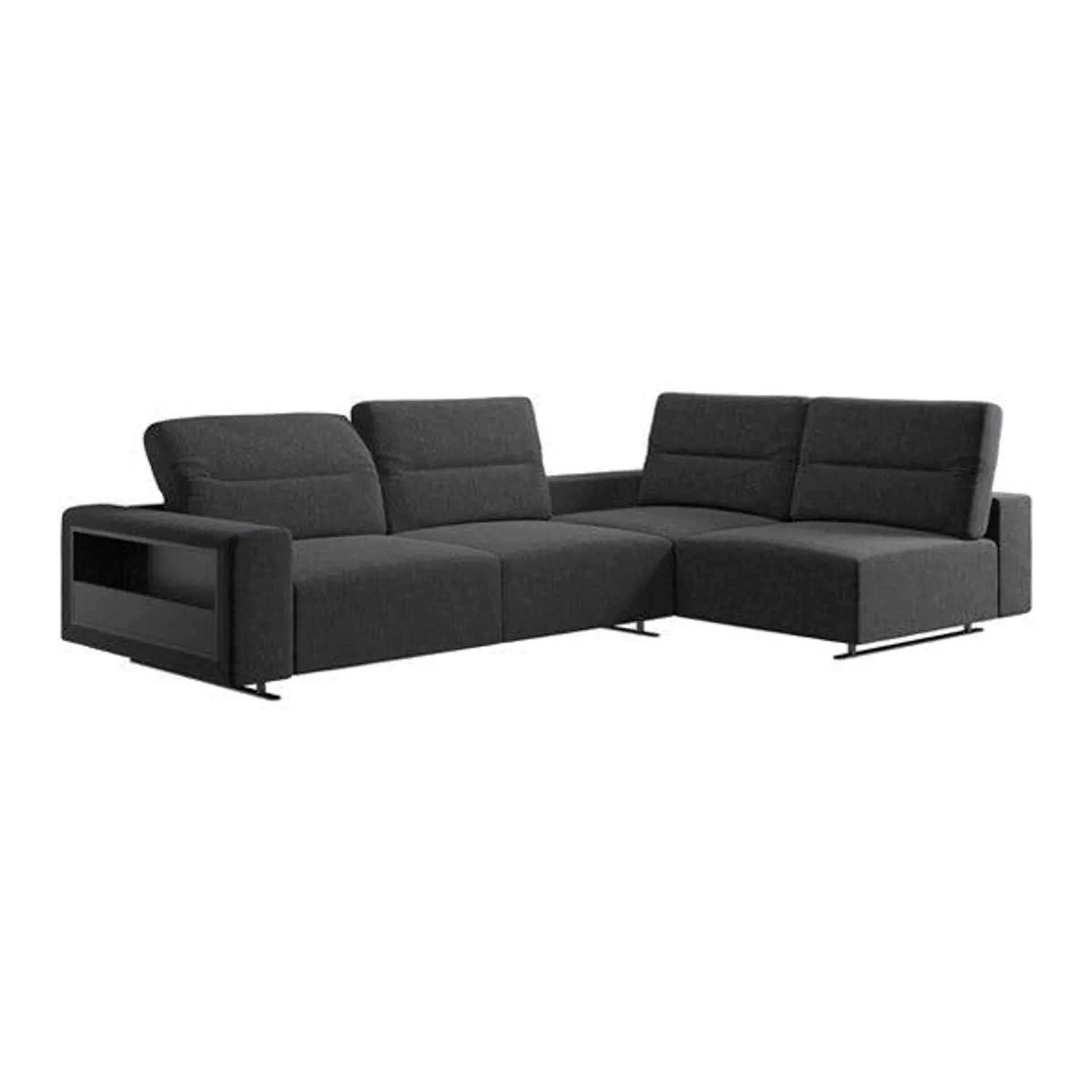 Sofá esquinero Hampton con respaldo ajustable y Sistemas de Pared - A88½xL298xF191cm