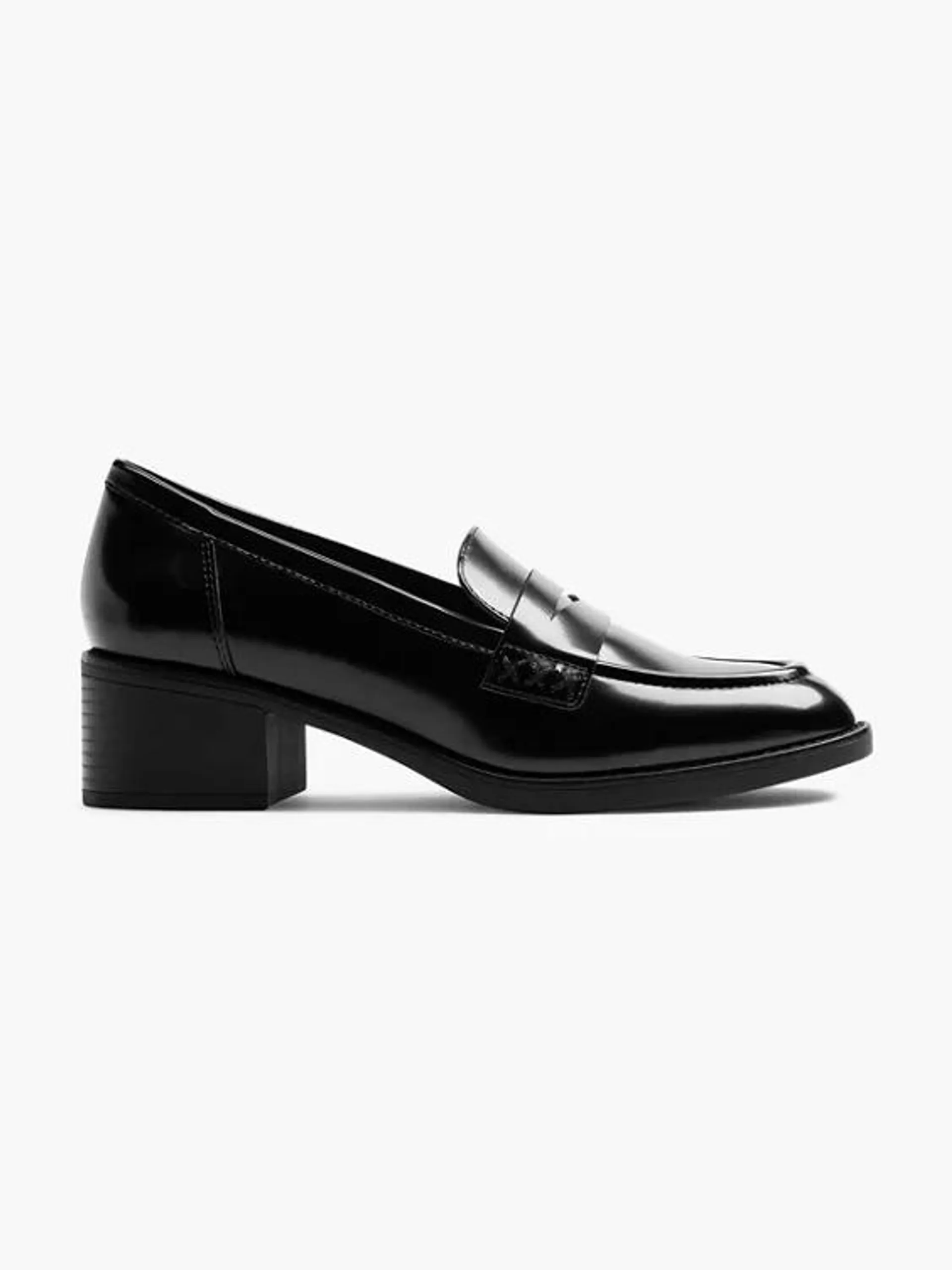 Black Classic Heeled Loafer