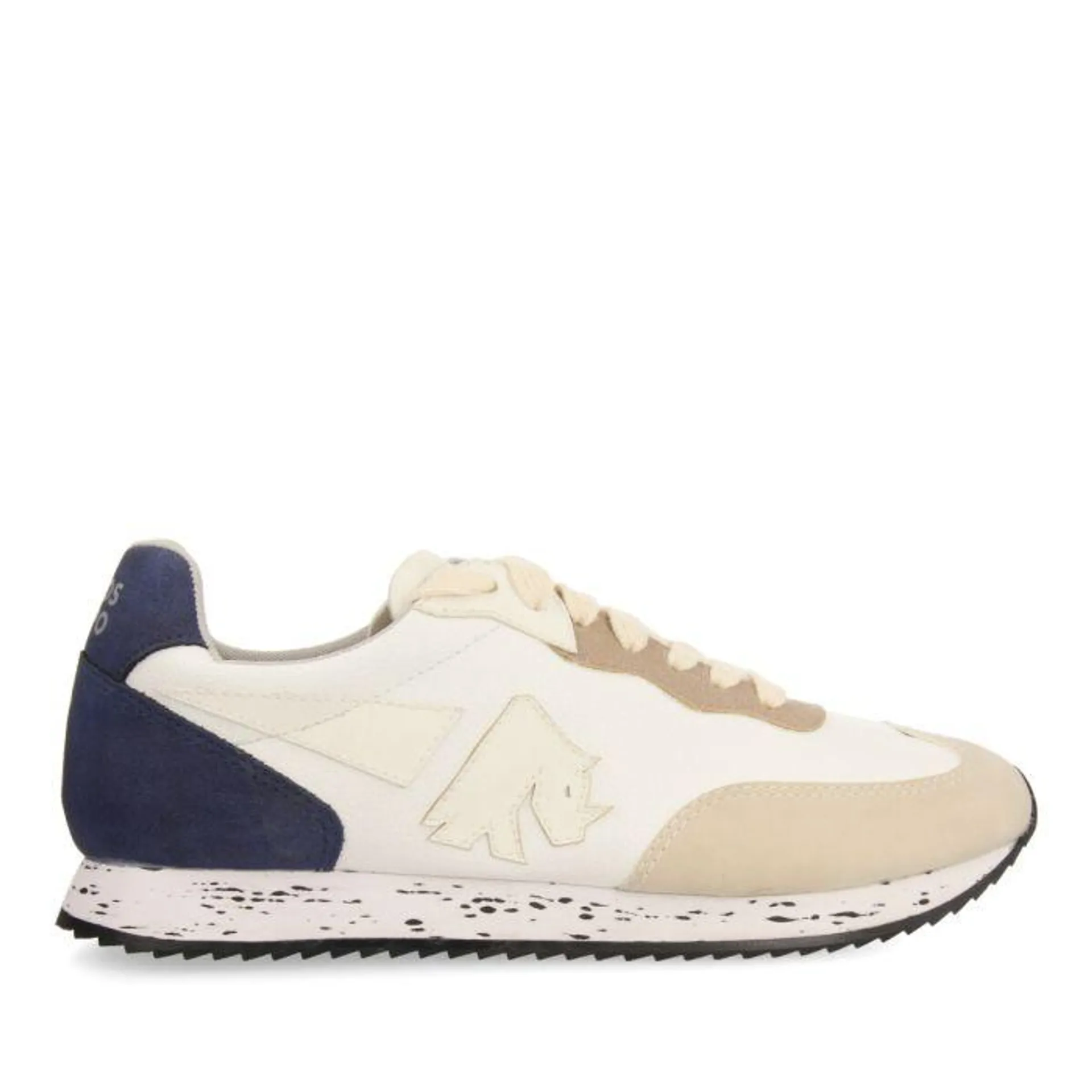 Vilnius men's white sneakers with grey and navy blue details