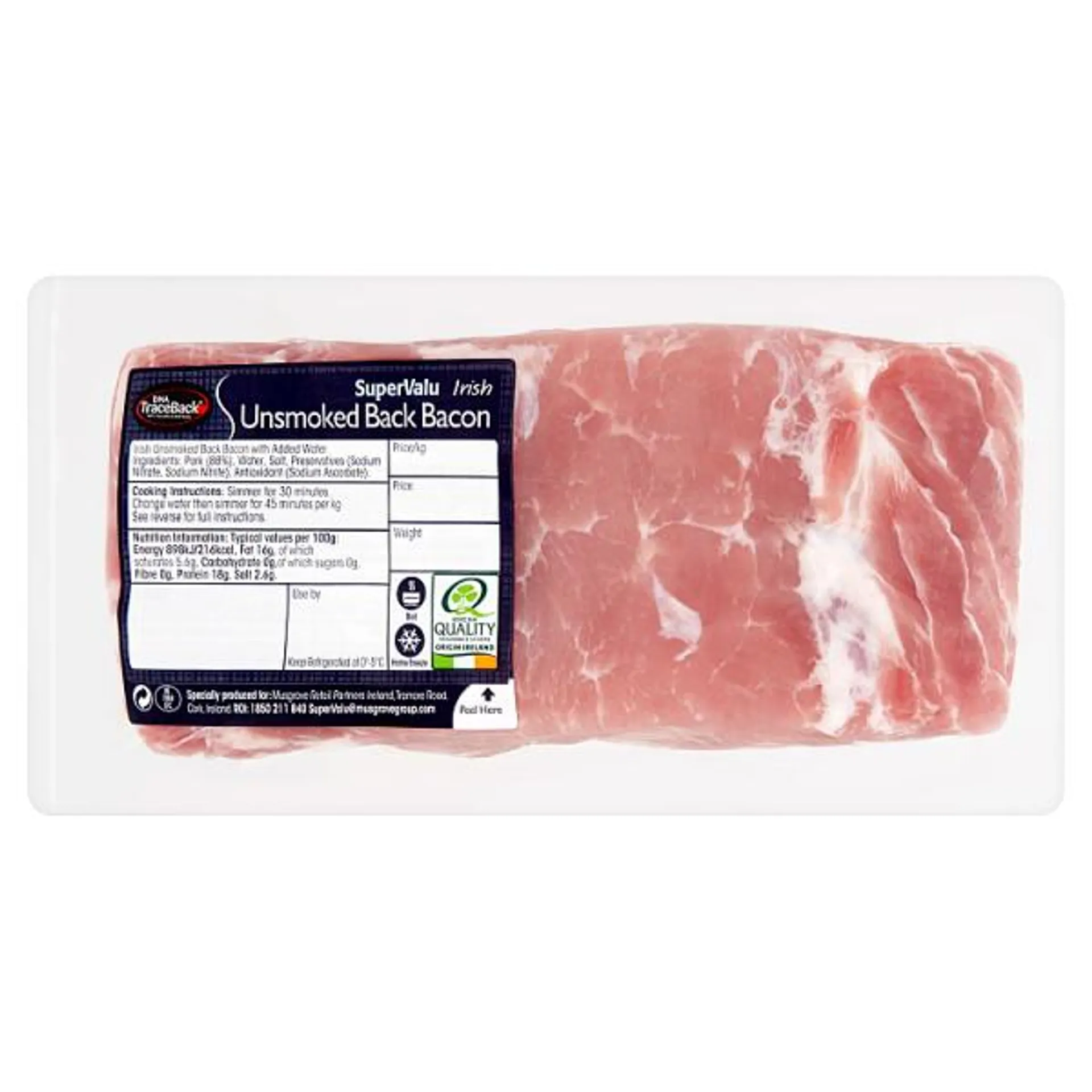 SuperValu Unsmoked Back Bacon Joint (1.1 kg)