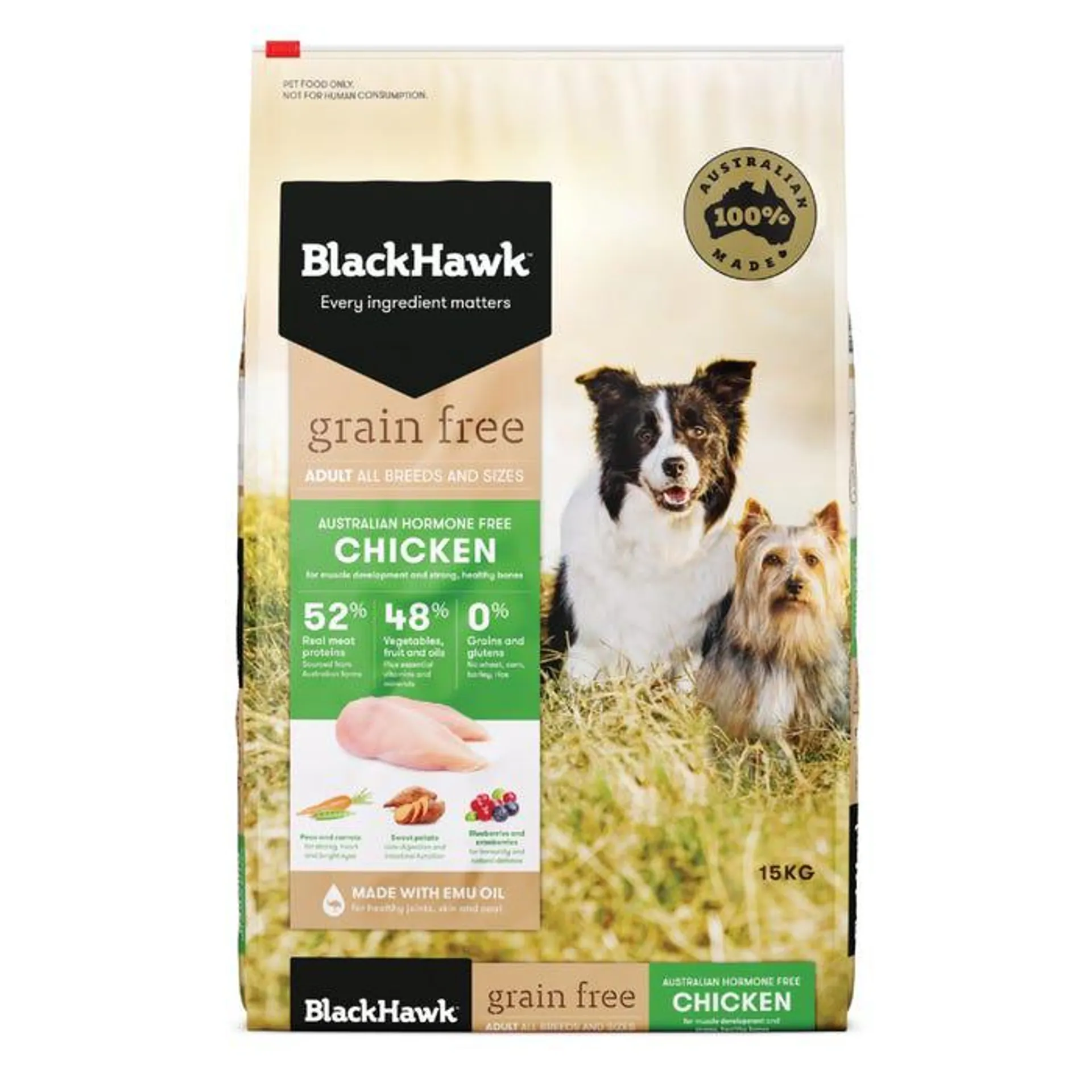 Black Hawk Chicken Grain Free Dog Food 15kg