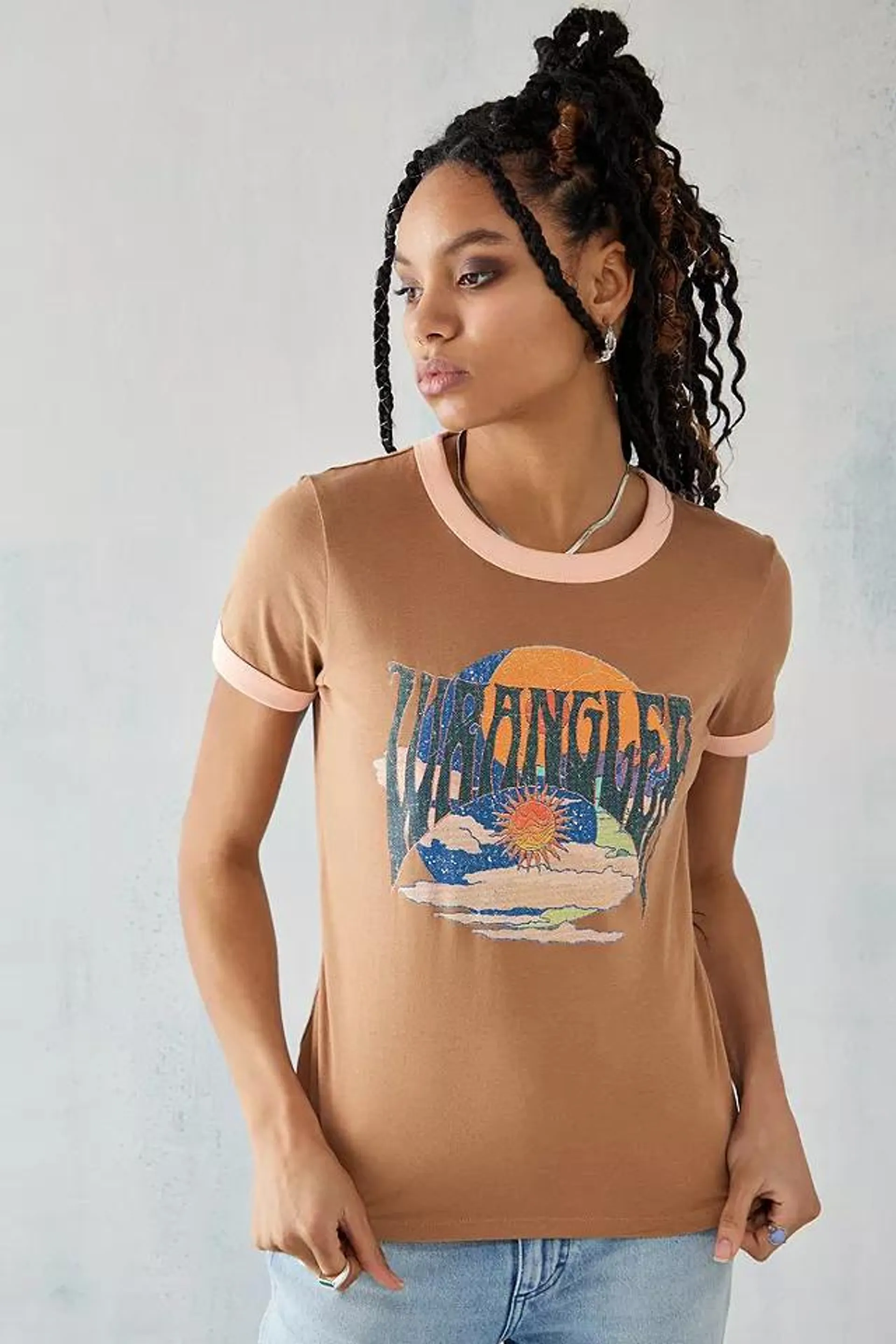 Wrangler Burro Brown Ringer T-Shirt