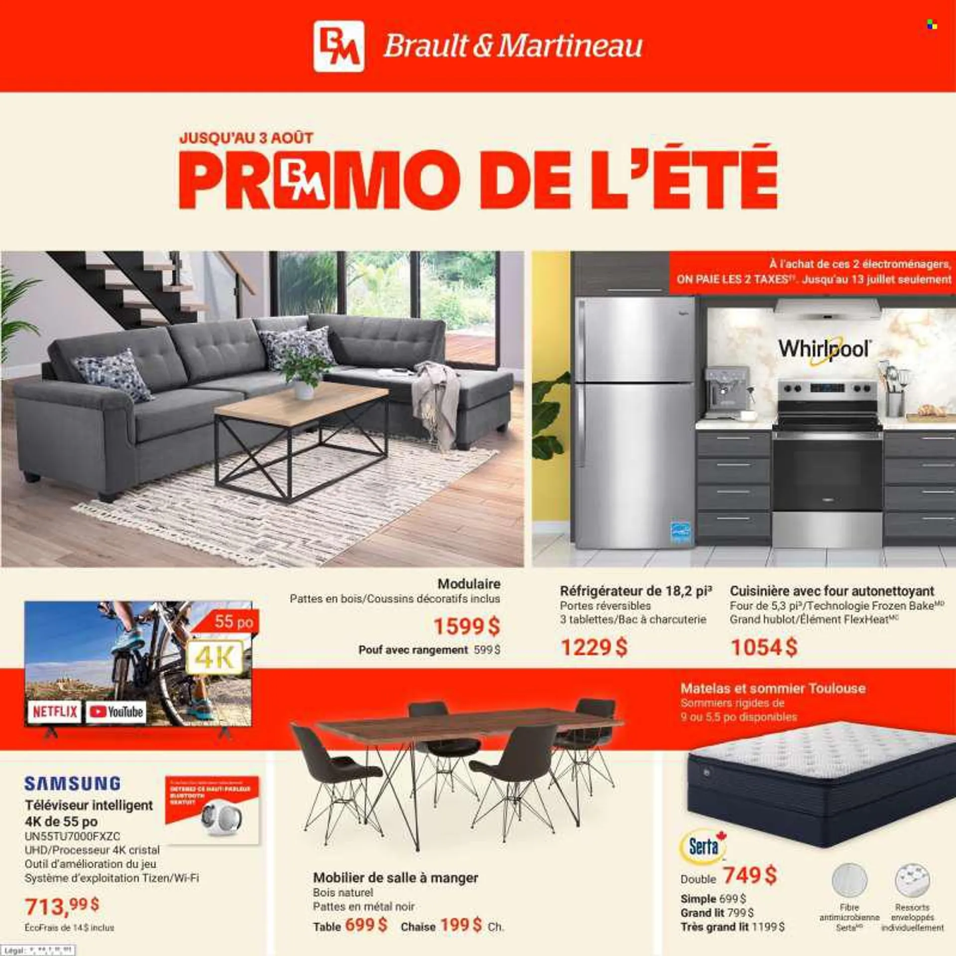 Brault &amp; Martineau Flyer - June 27, 2022 - August 03, 2022 - Sales products - table. Page 1.