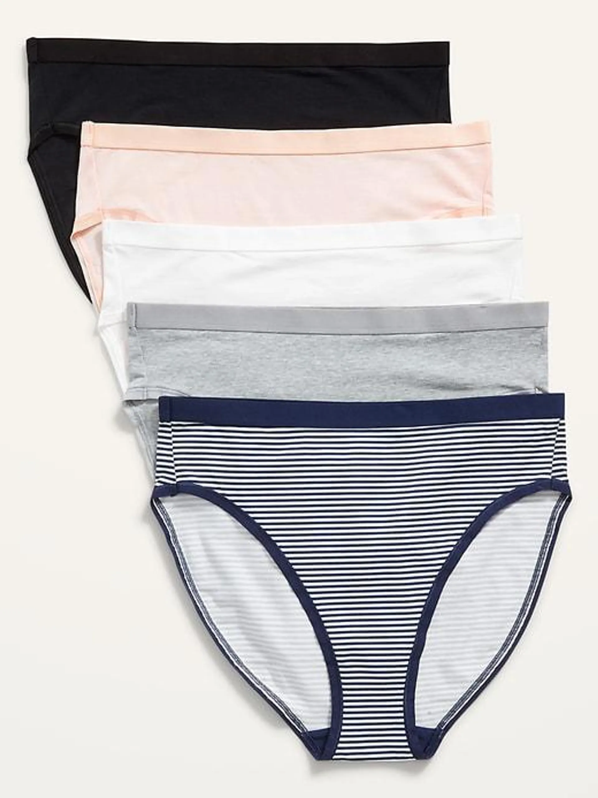 High-Waisted Supima® Cotton Bikini Underwear 5-Pack for Women