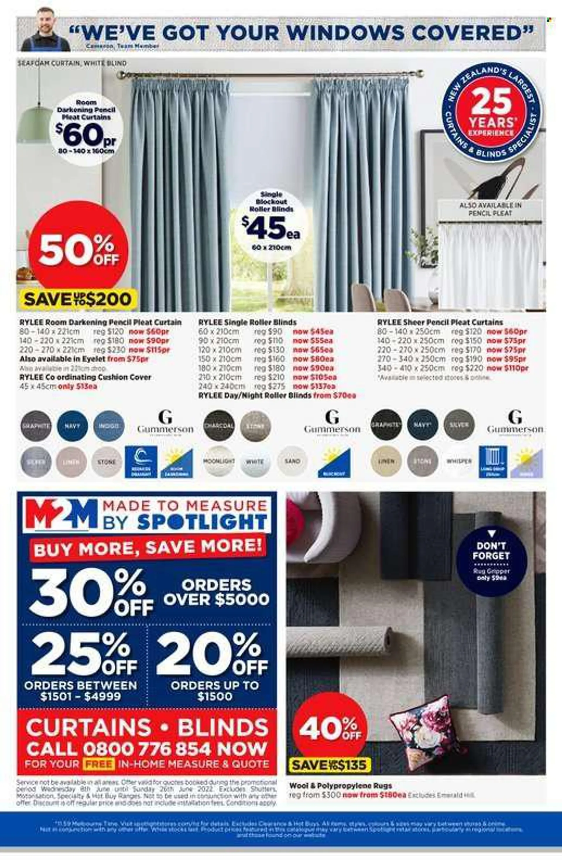 Spotlight mailer - 08.06.2022 - 26.06.2022 - Sales products - pencil, spotlight, cushion, linens, curtains, rug. Page 24.