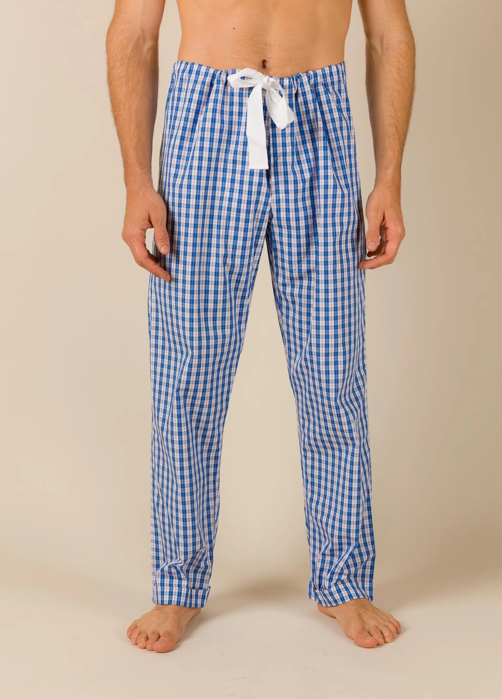 Pantalón largo de Pijama FUREST COLECCIÓN cuadros azul con funda incluida