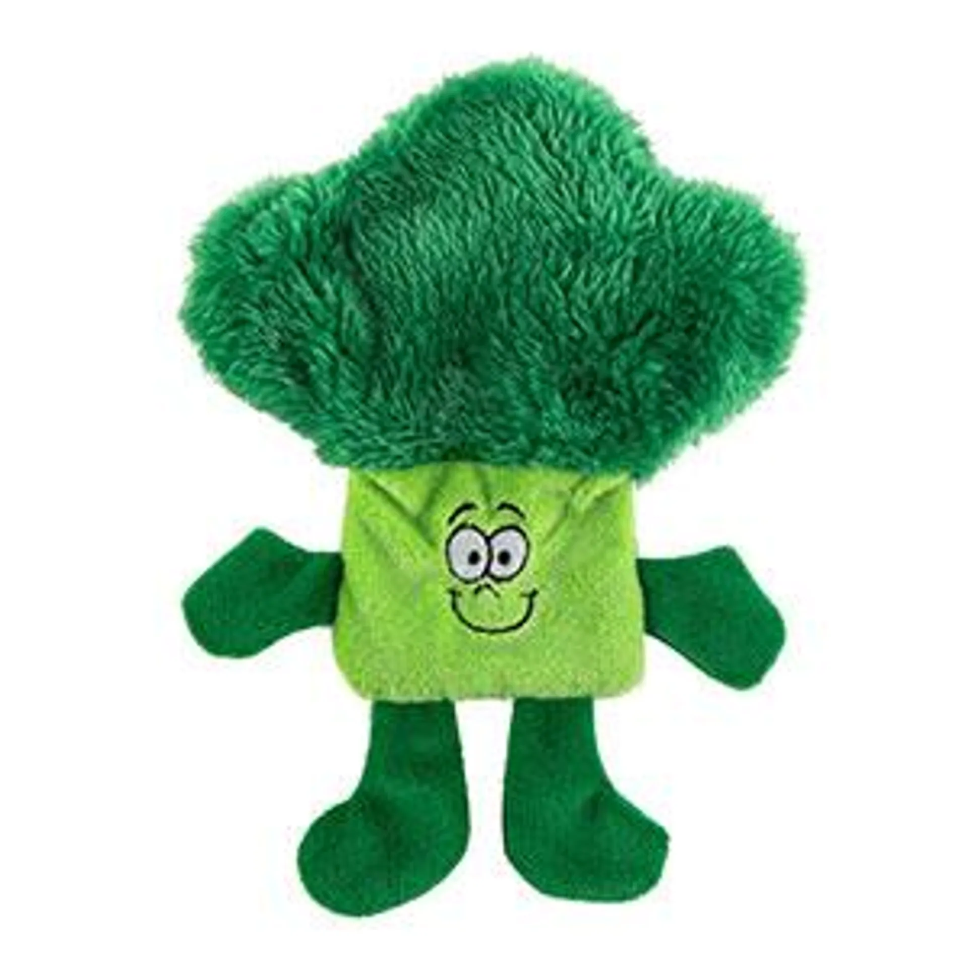 Pets at Home Broccoli Flattie Crackle and Squeak Dog Toy Mini