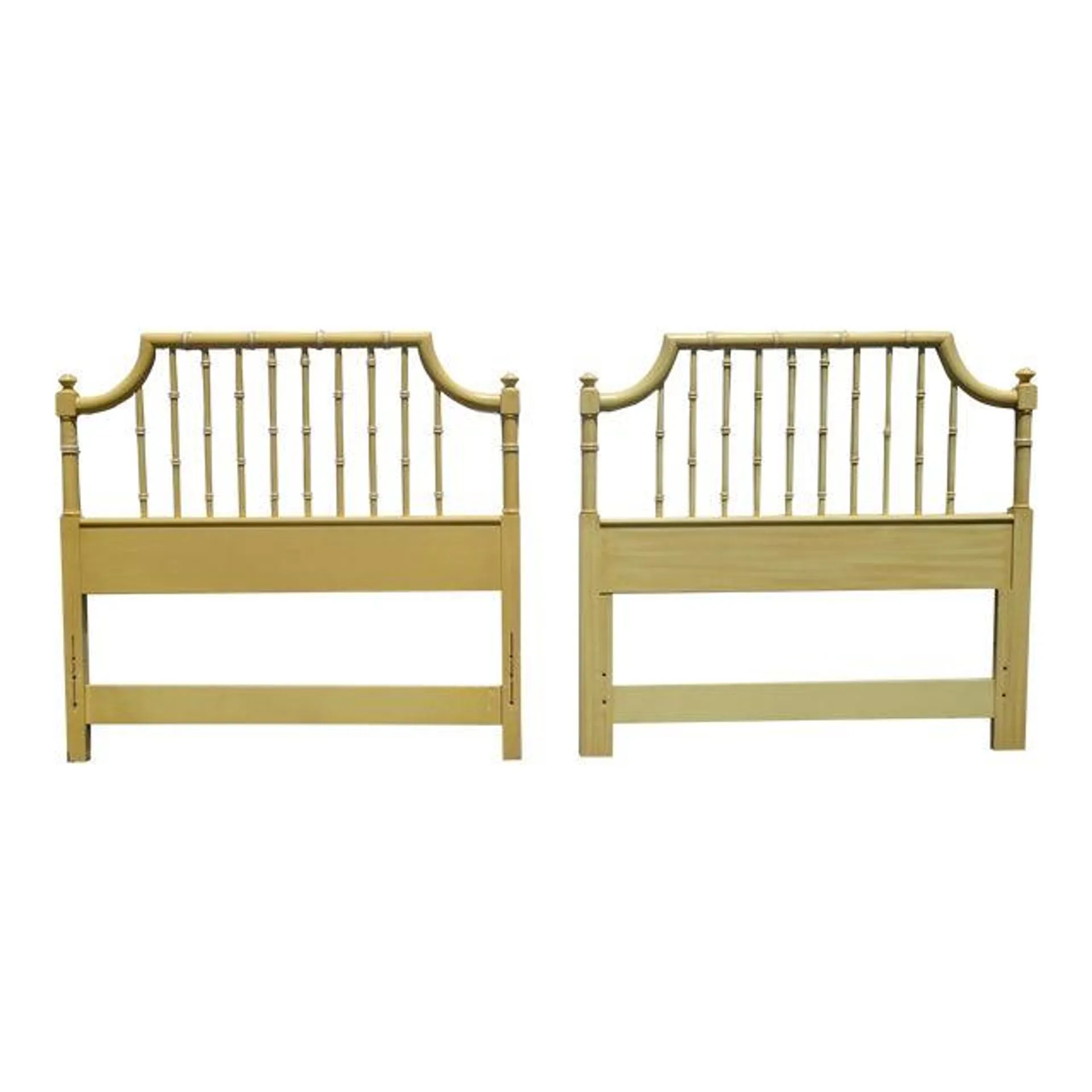 Vintage French Country Yellow Twin Headboards Bed Frames by Thomasville
