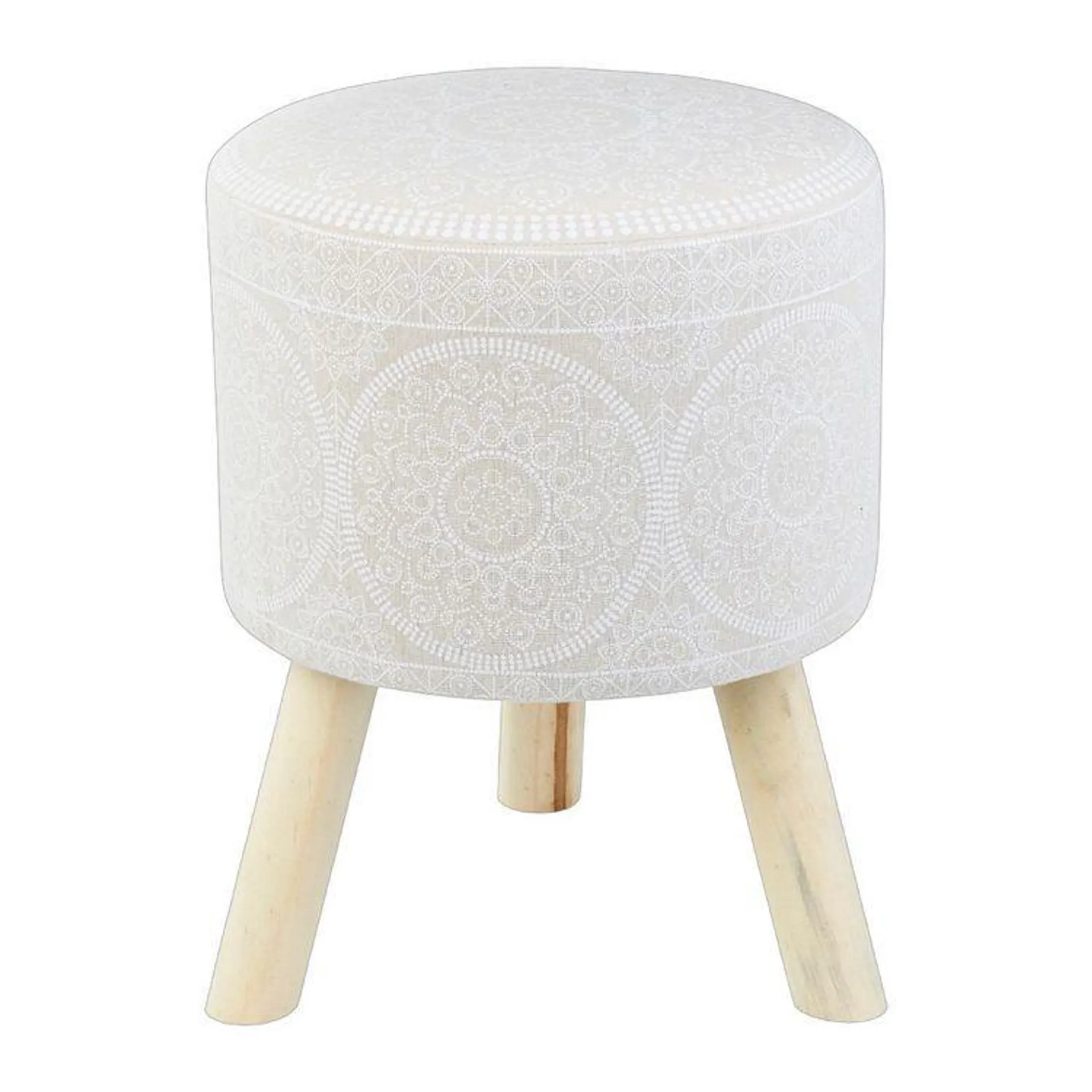 Ombre Home Bohemian Bliss Printed Stool Natural 35 x 45 cm