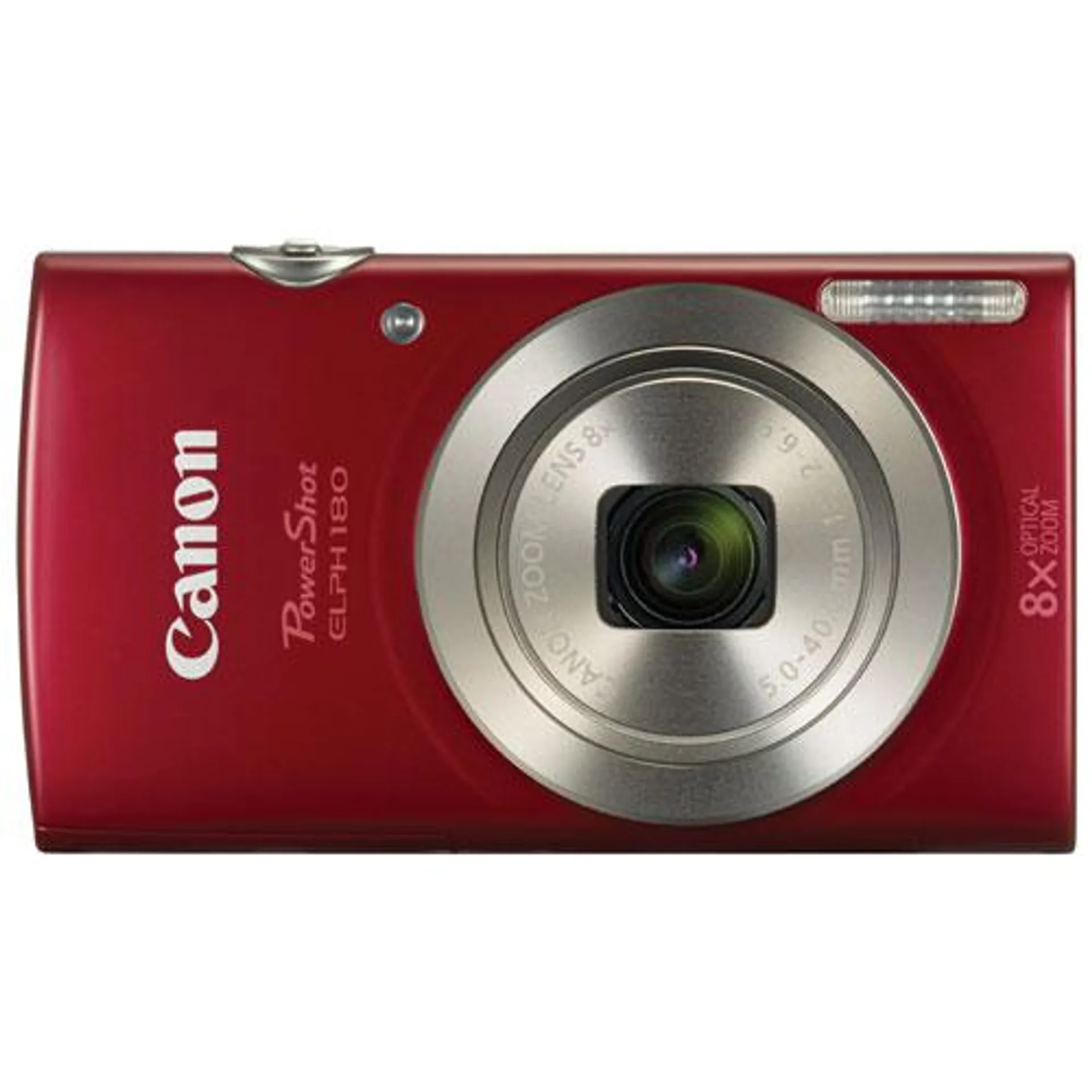 Canon PowerShot ELPH 180 20.0MP 8x Optical Zoom Digital Camera - Red