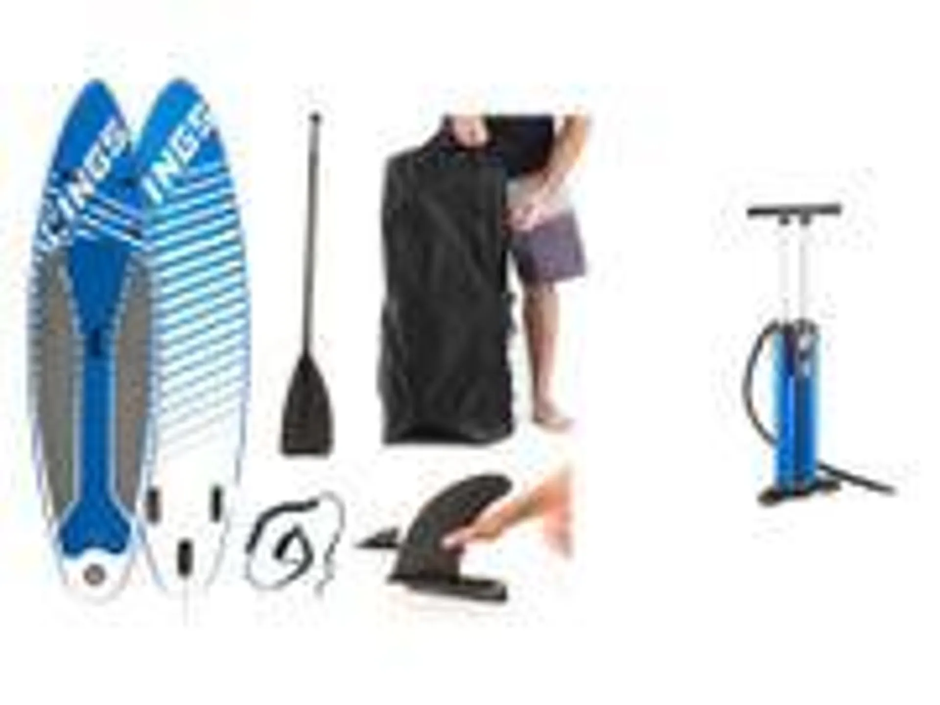 Kings Inflatable Stand-Up Paddle Board + Triple-Action Inflatable Paddleboard Pump