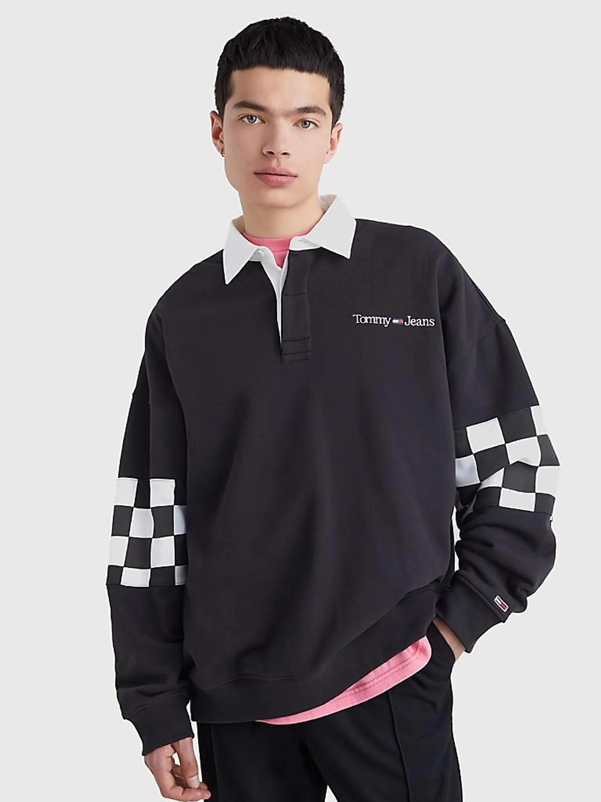 Checkerboard Skater Rugby Polo
