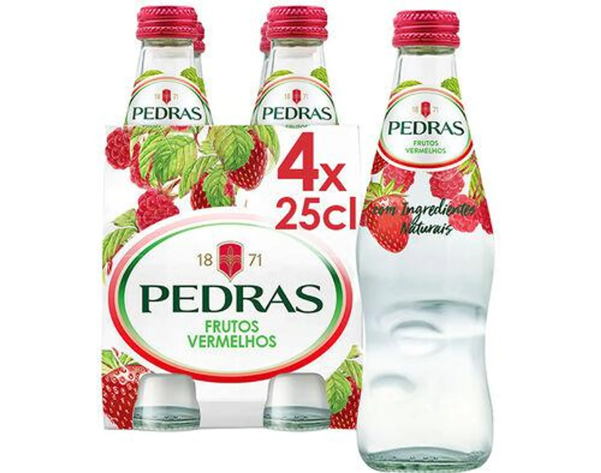 bebida pedras com gás frutos vermelhos 4x0.25l