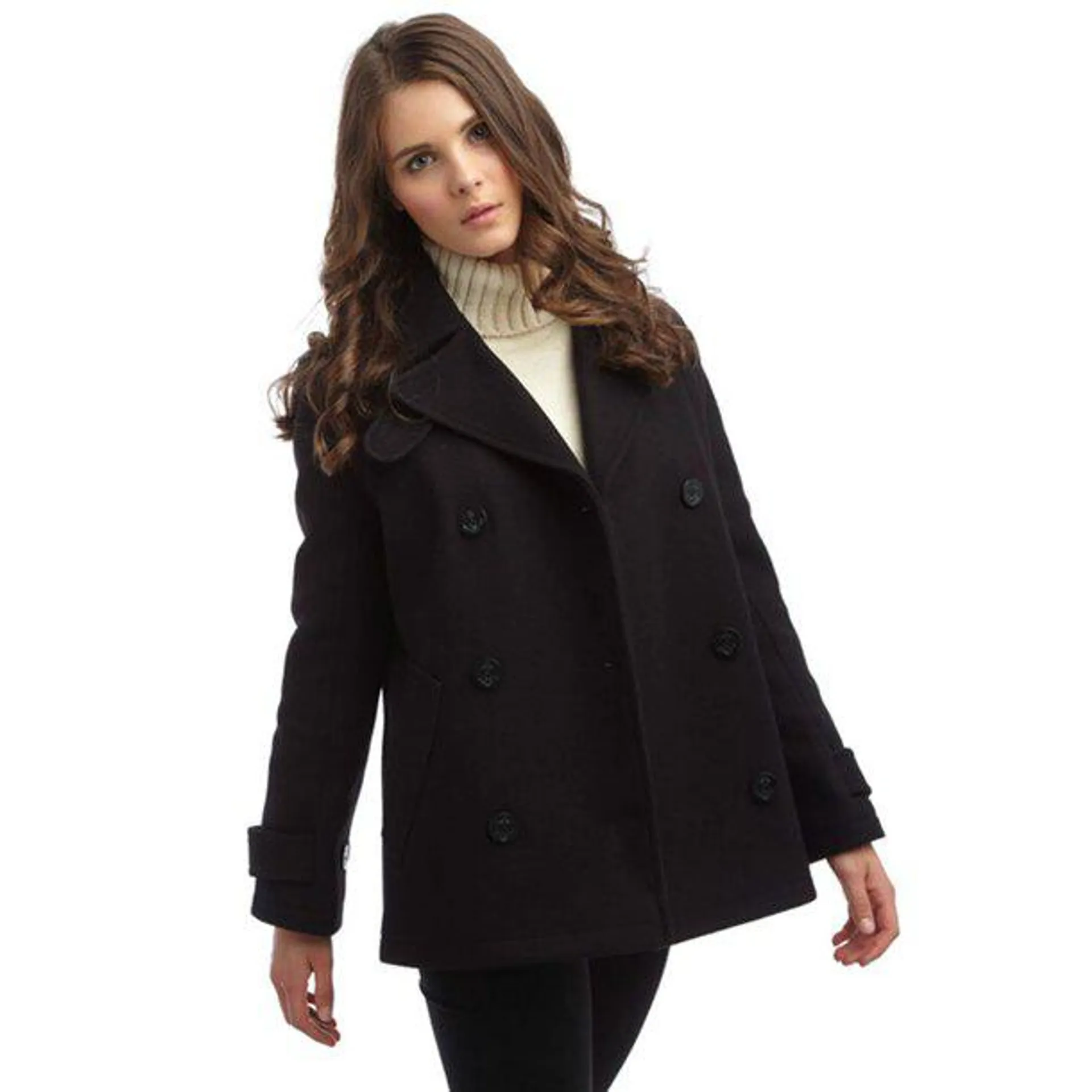 Classic Melton Pea Jacket - Ladies