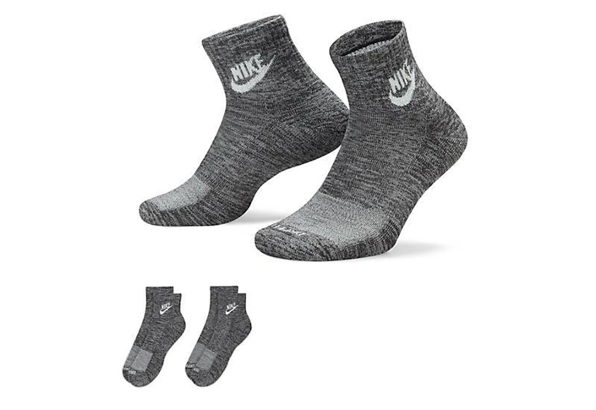 Nike Mens Everday Plus Cushioned Quarter Socks 2 Pairs - Black