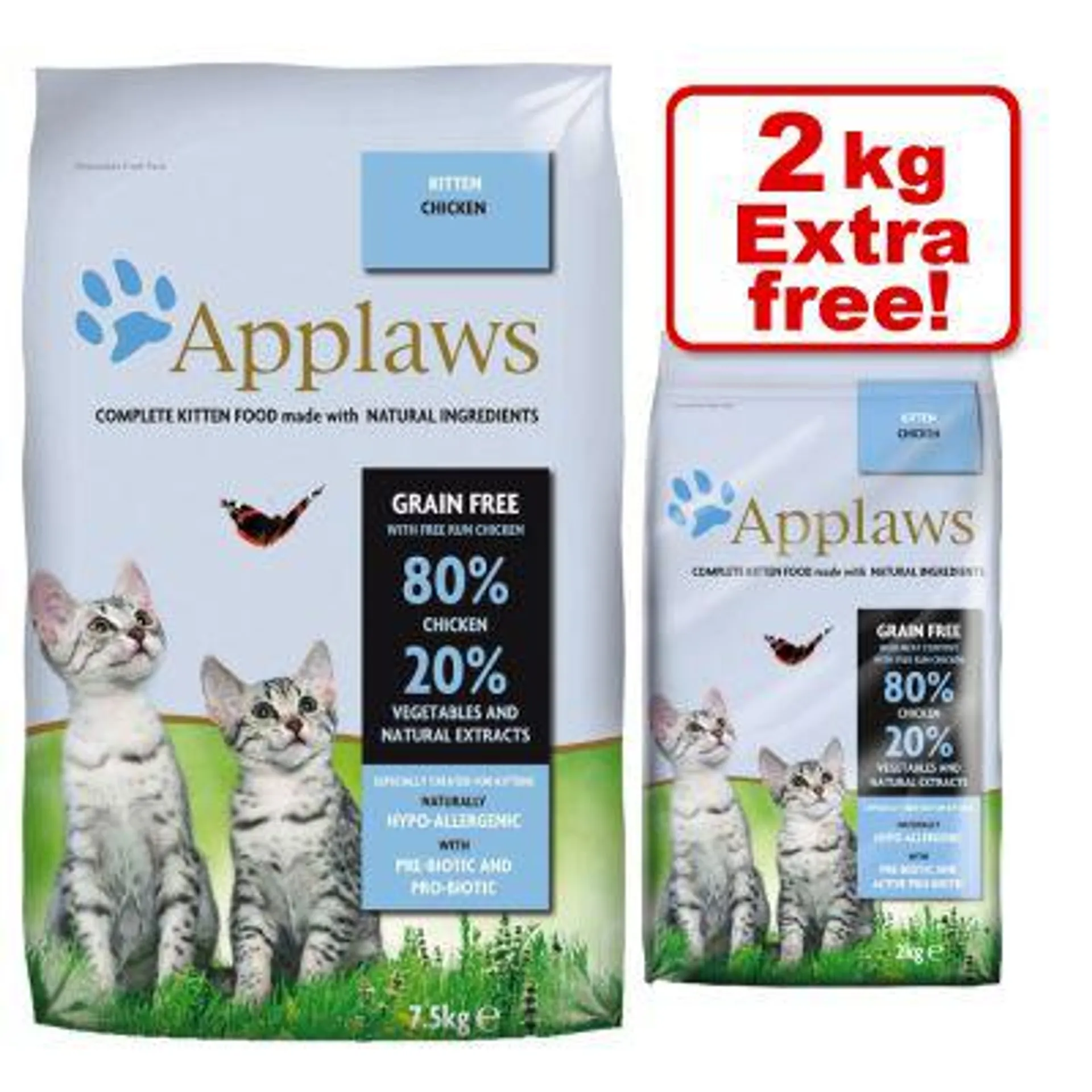 7.5kg Applaws Dry Cat Food + 2kg Extra Free!*