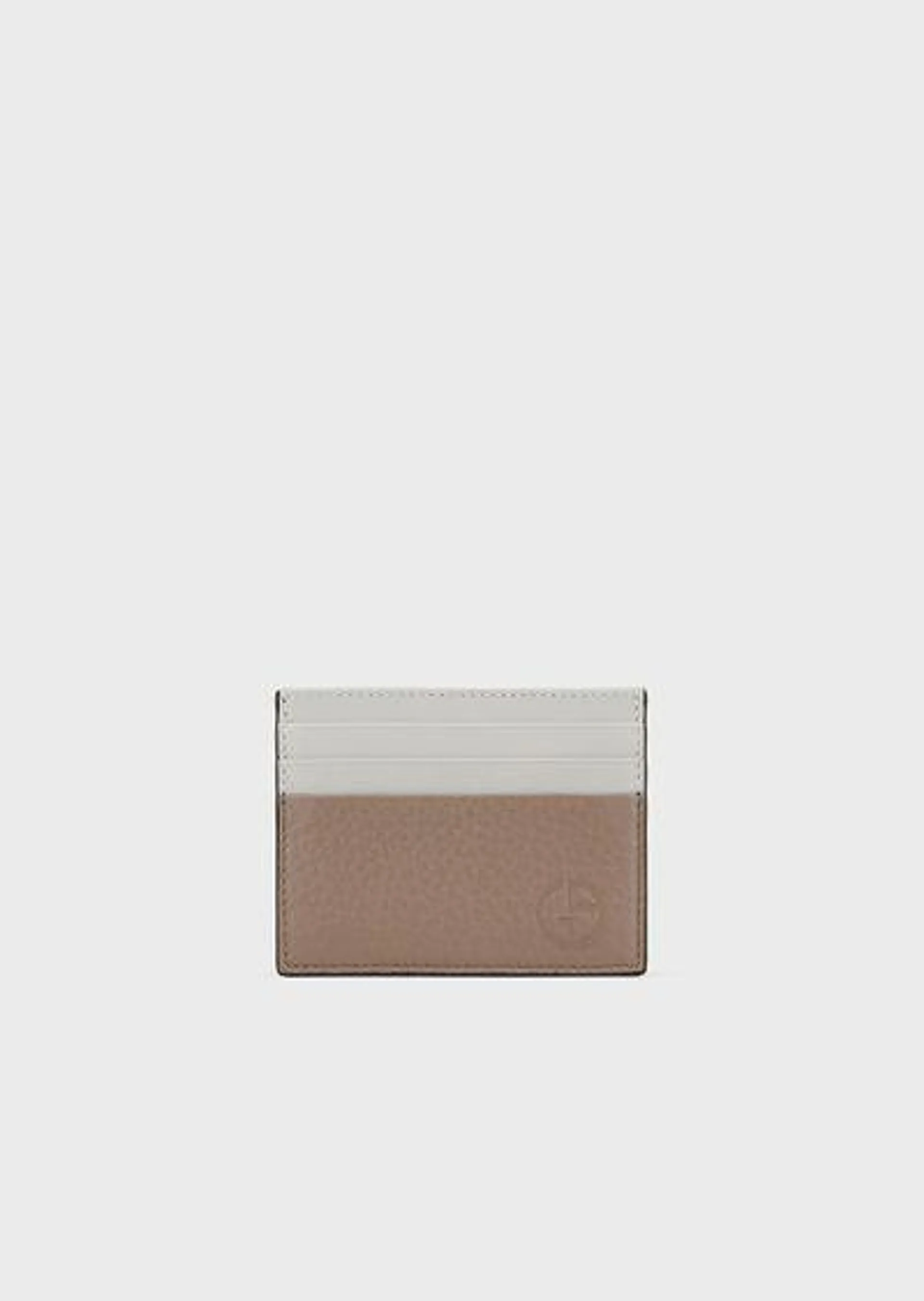 Two-toned leather card holder