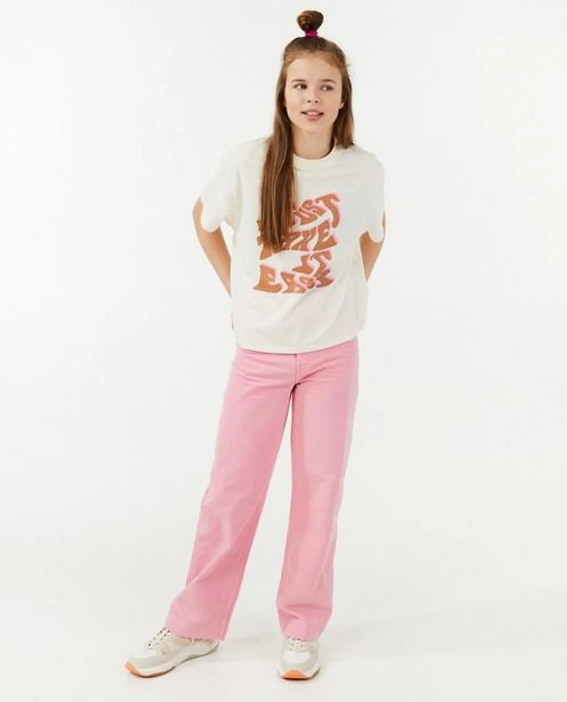 Roze jeans, flared fit