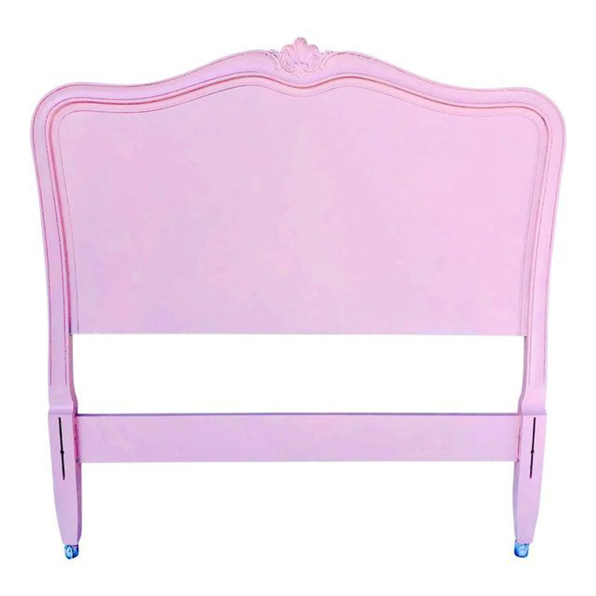 Vintage 1970s French “Touraine Collection” by Drexel, Twin Size Pink Headboard