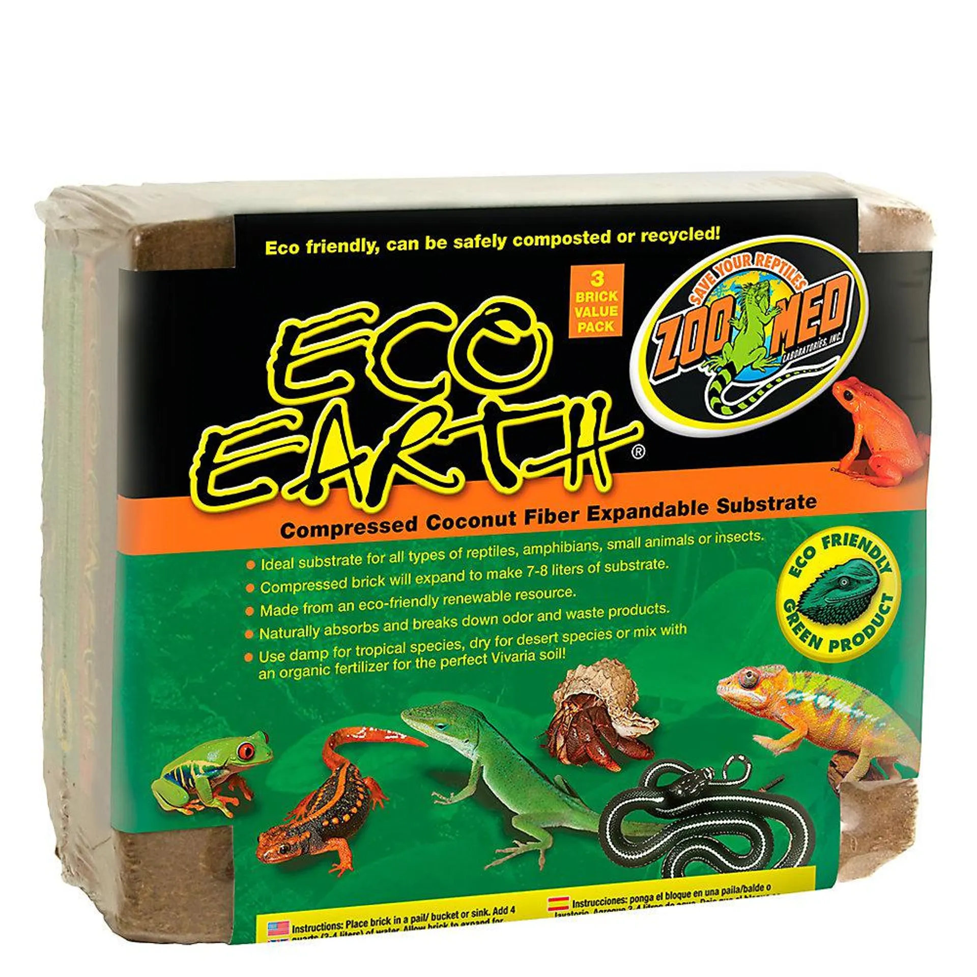 Zoo Med Eco Earth Expandable Reptile Substrate Value Pack