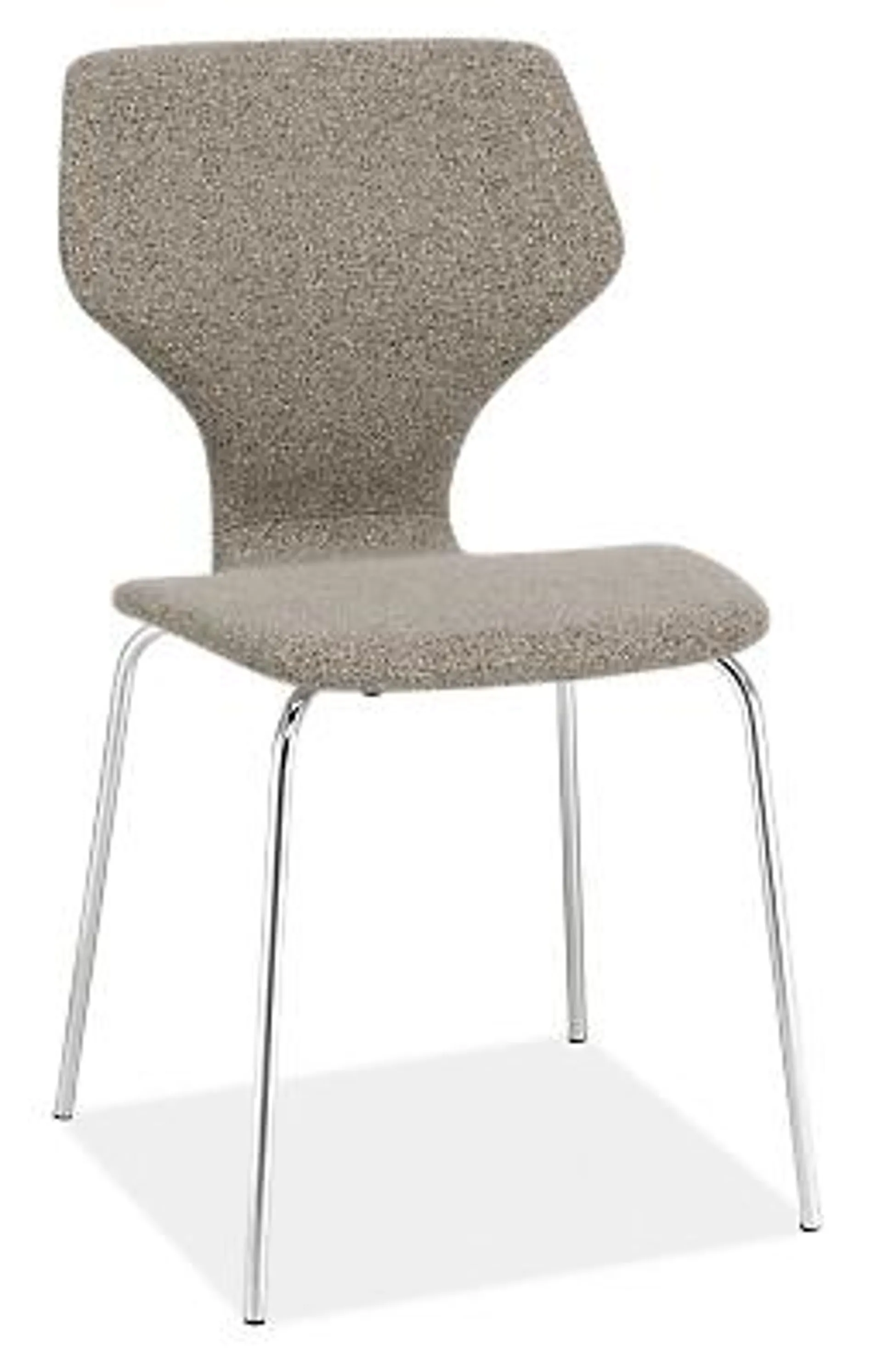 Pike Side Chair in Radford Taupe with Chrome Base