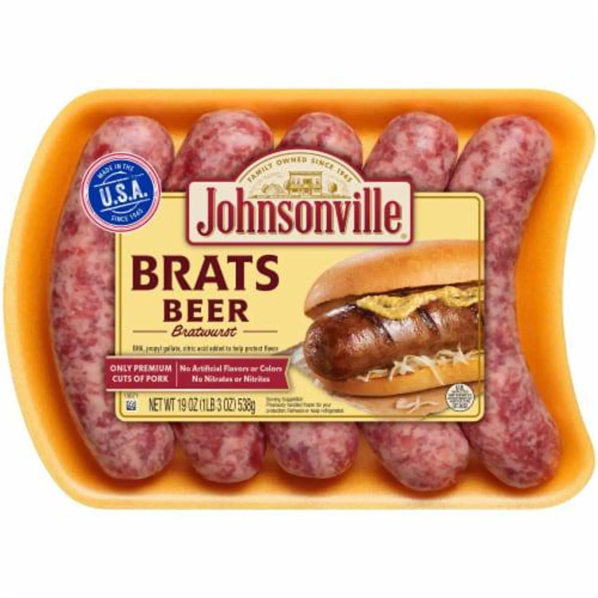 Johnsonville® Natural Casing Premium Beer Bratwursts